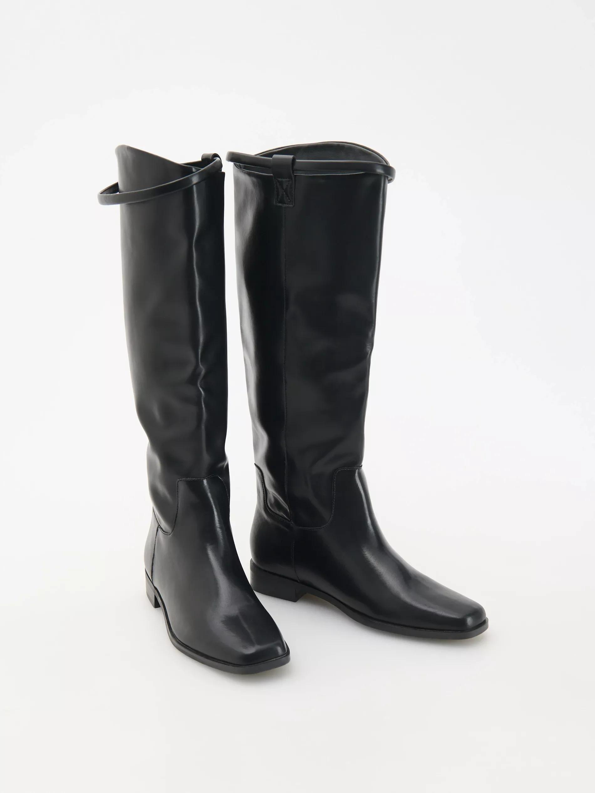 Black Square Top Boots, , large image number 1