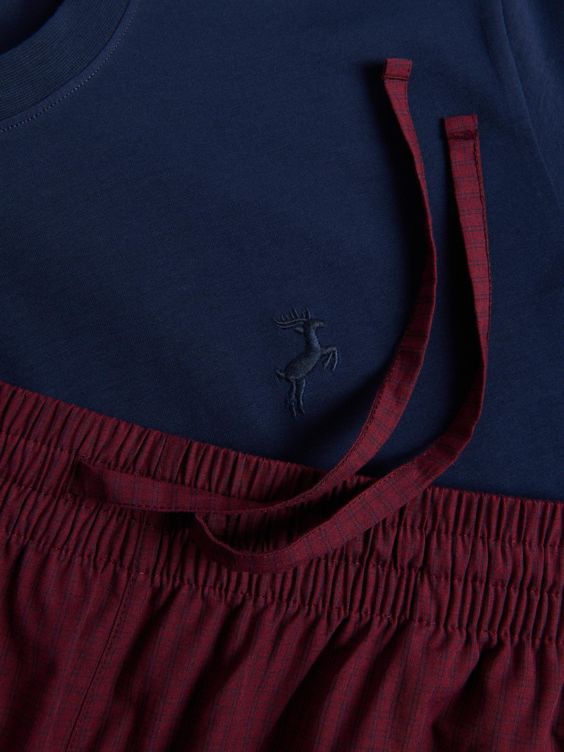 Navy Two Piece Cotton Pyjama Set, Navy, large image number 1