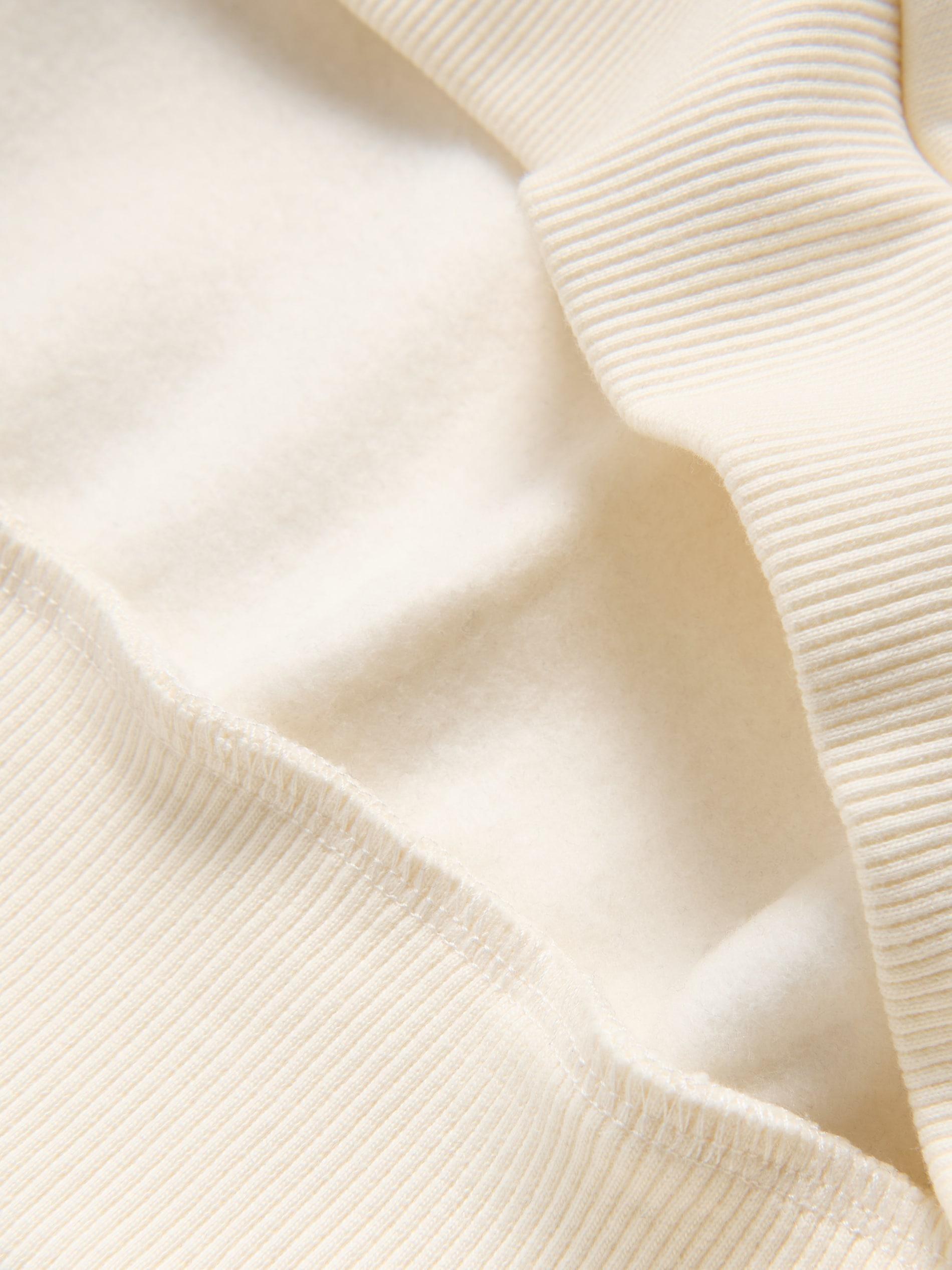 Cream Cotton Hoodie, Ivory, large image number 3