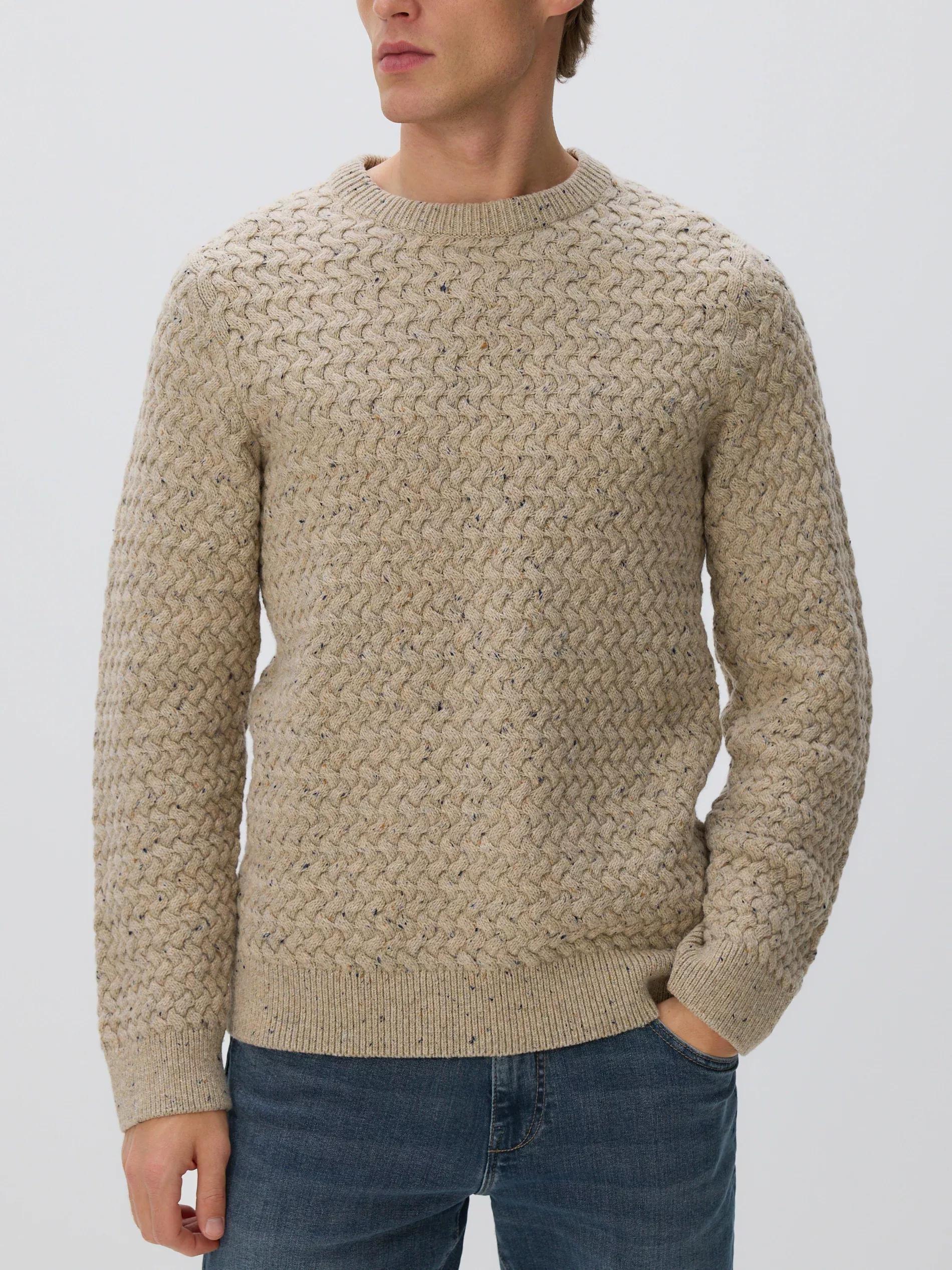 MEN`S SWEATER BEIGE, Beige, large image number 2