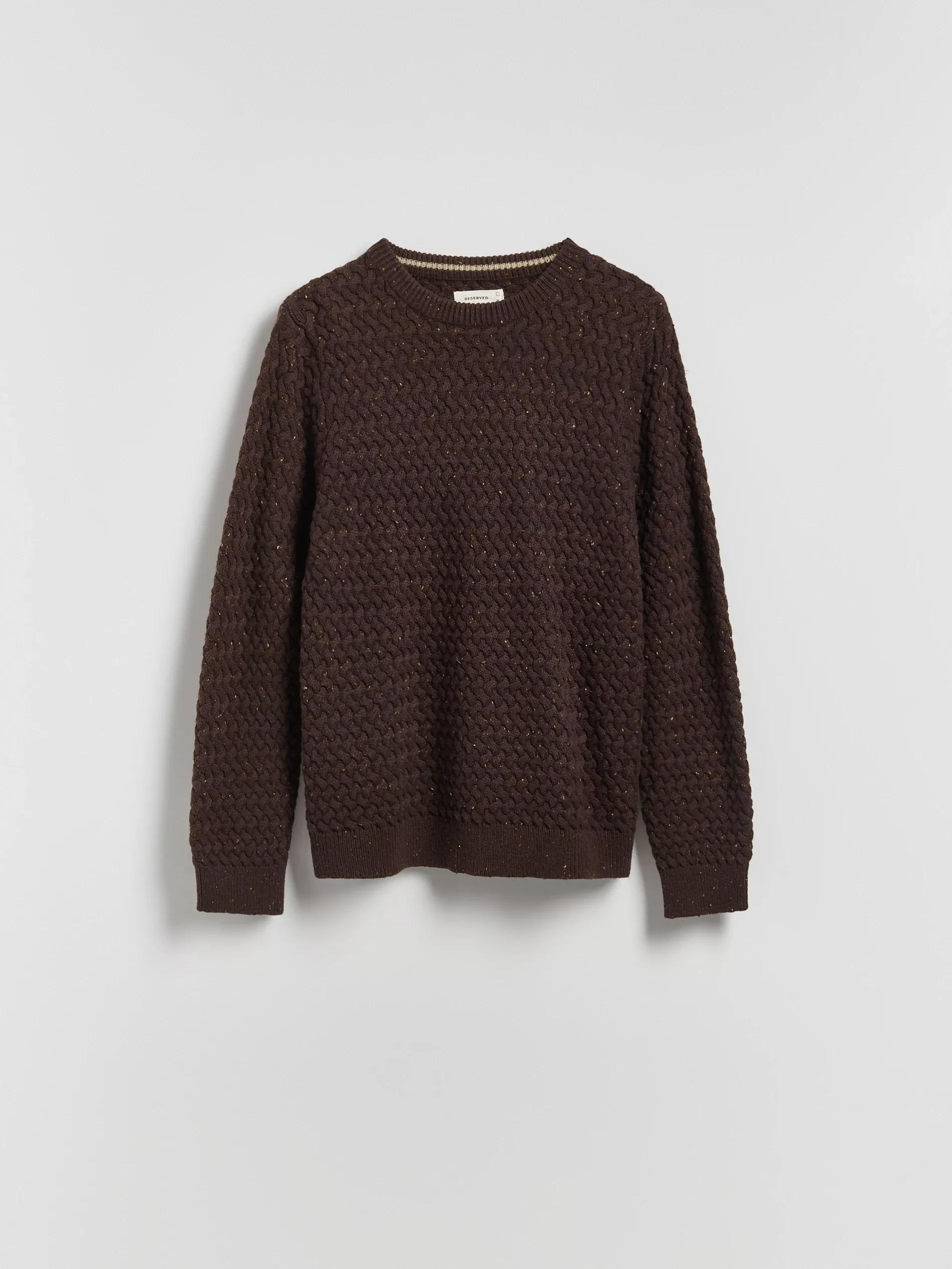 Brown Structural Wool Blend Jumper, Brown, large image number 4