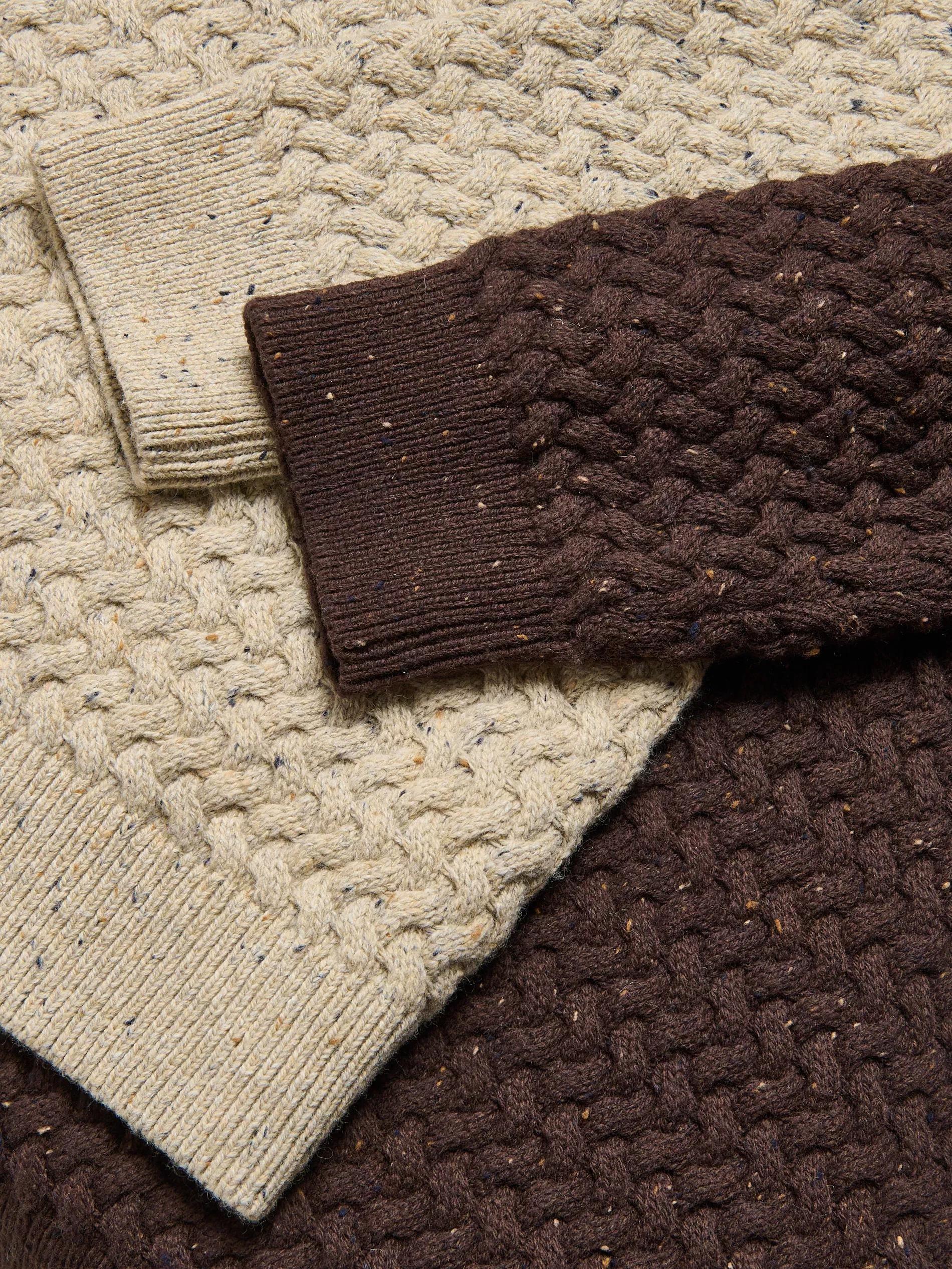 Brown Structural Wool Blend Jumper, Brown, large image number 5