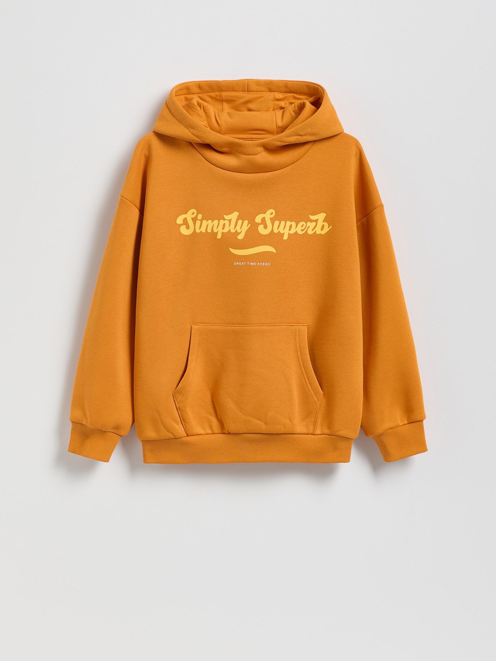 سويت شيرت بقصة واسعة غني بالقطن برتقالي, Orange, medium