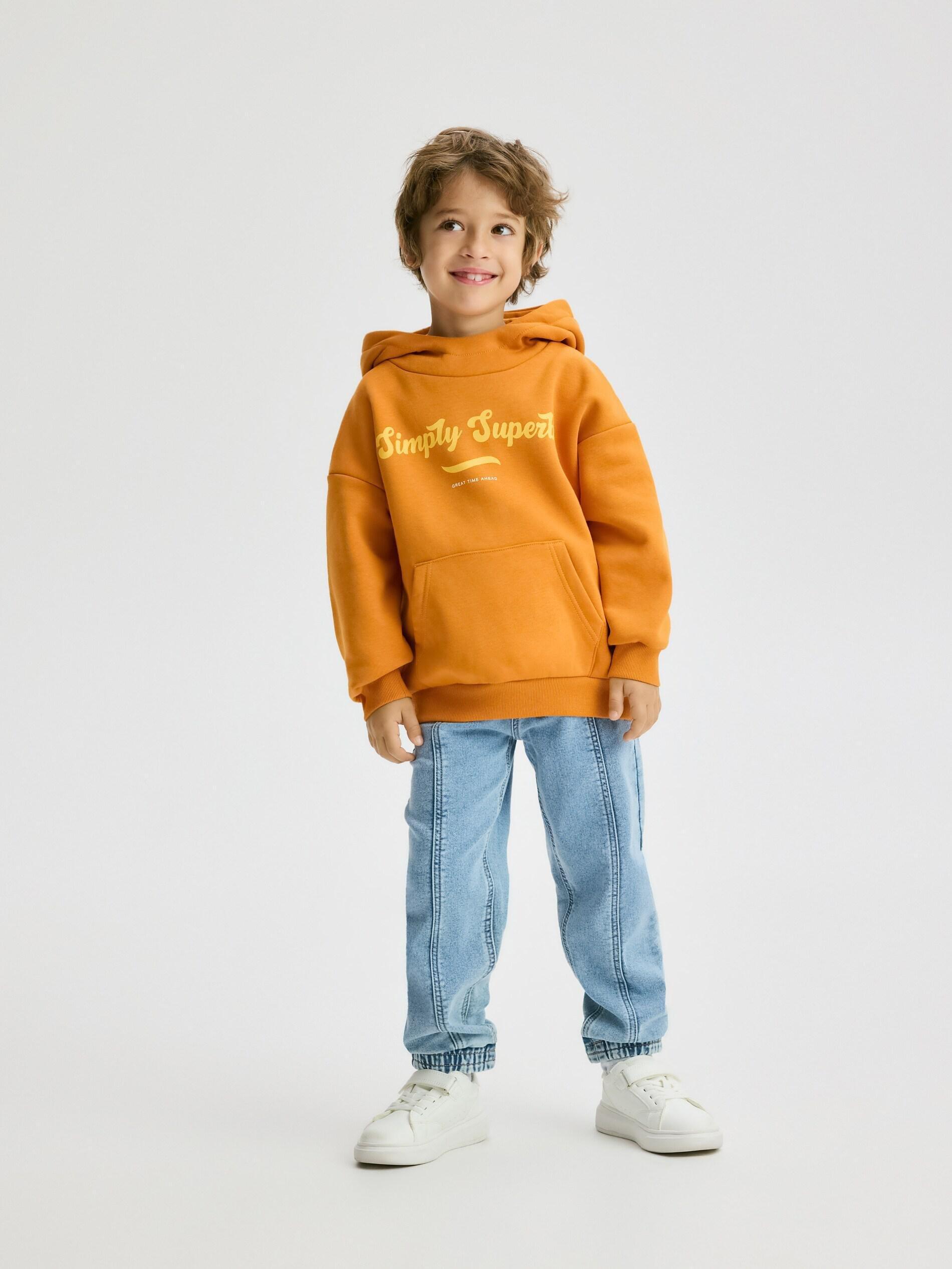 Orange Oversized Cotton Rich Sweatshirt, Orange, large image number 3