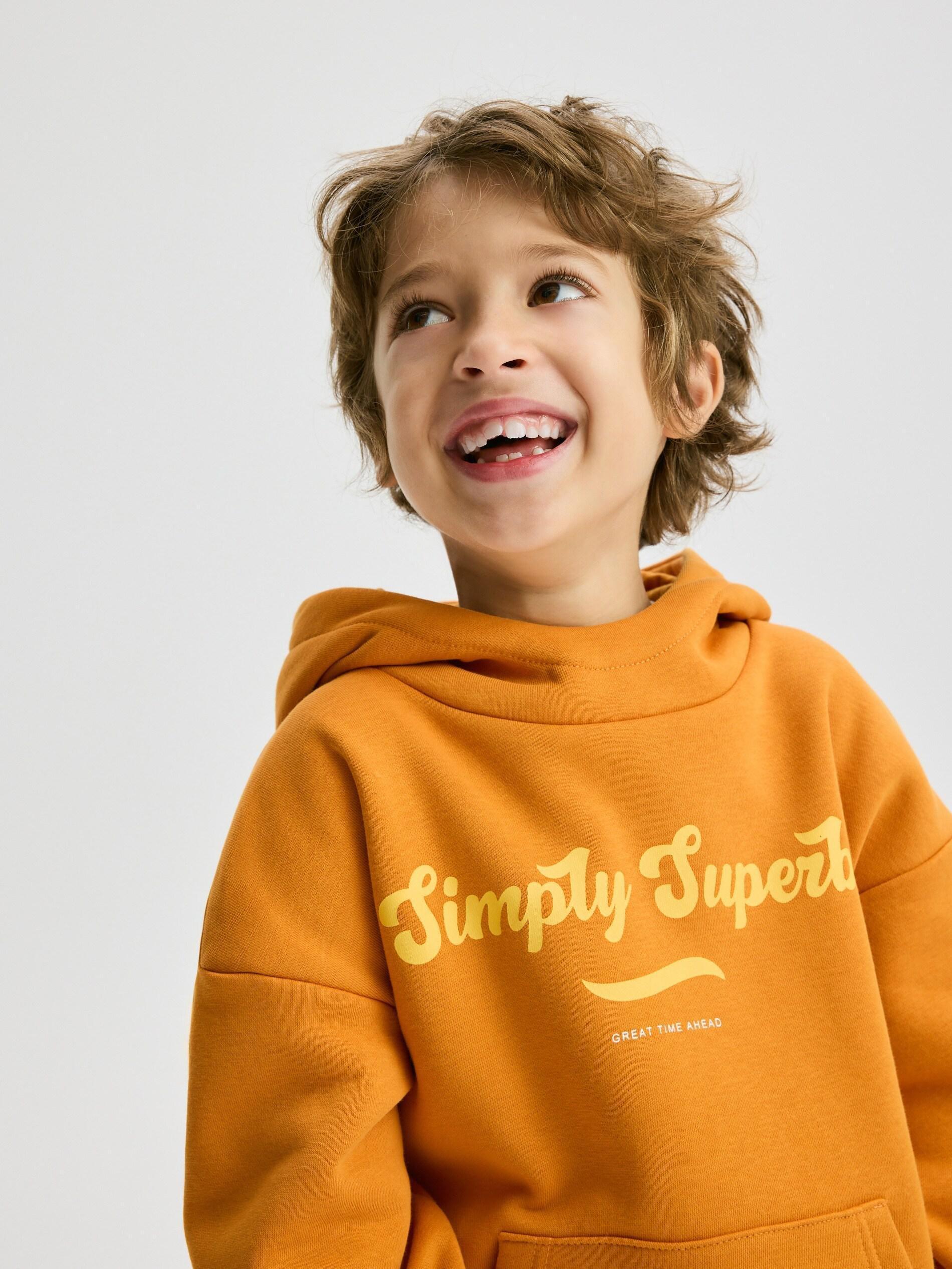 Orange Oversized Cotton Rich Sweatshirt, Orange, large image number 4