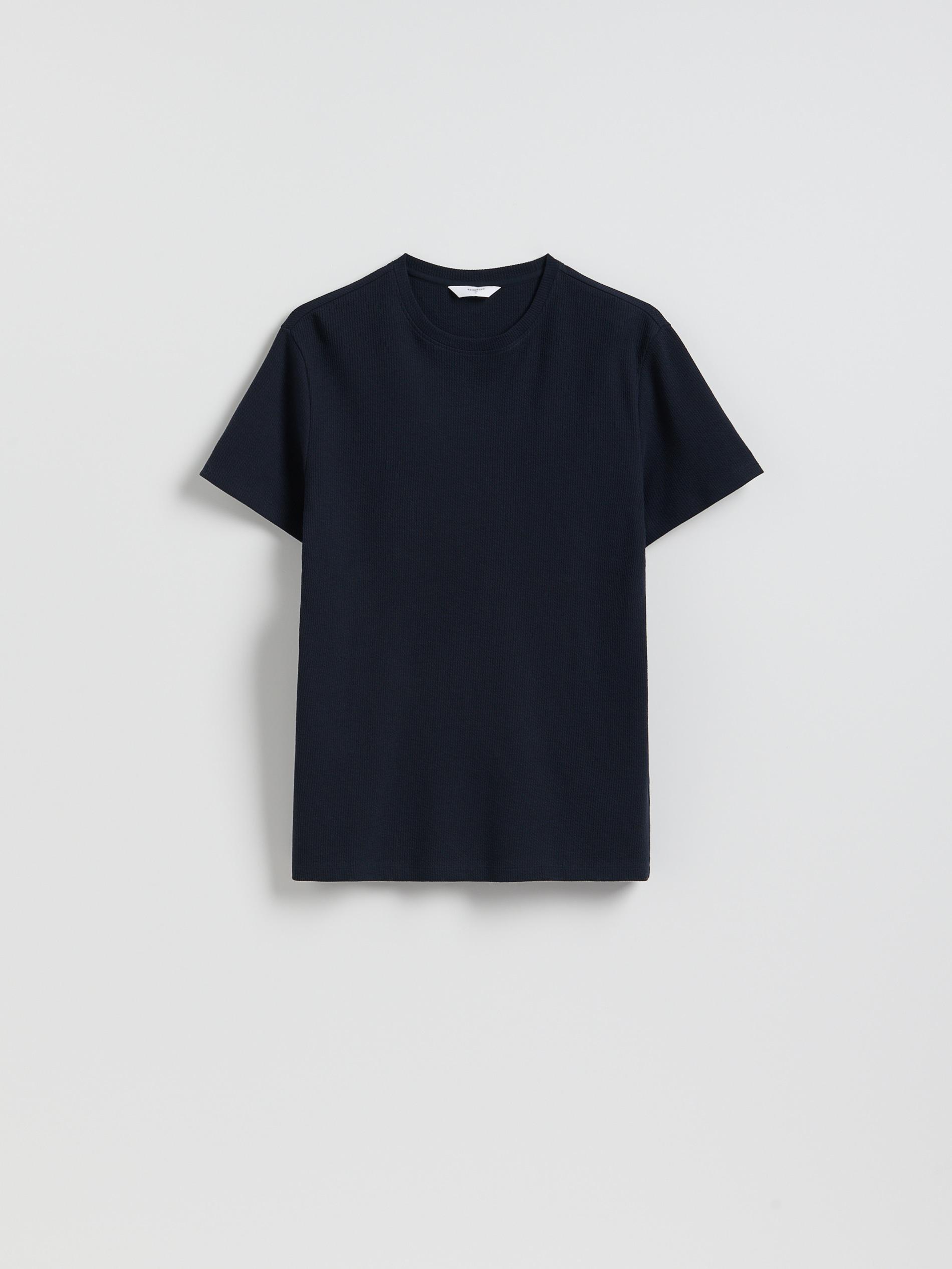 Navy Slim Fit Structural T-Shirt, Navy, large image number 3