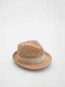 Reserved - Brown Braided Hat With Decorative Ribbon, Boys