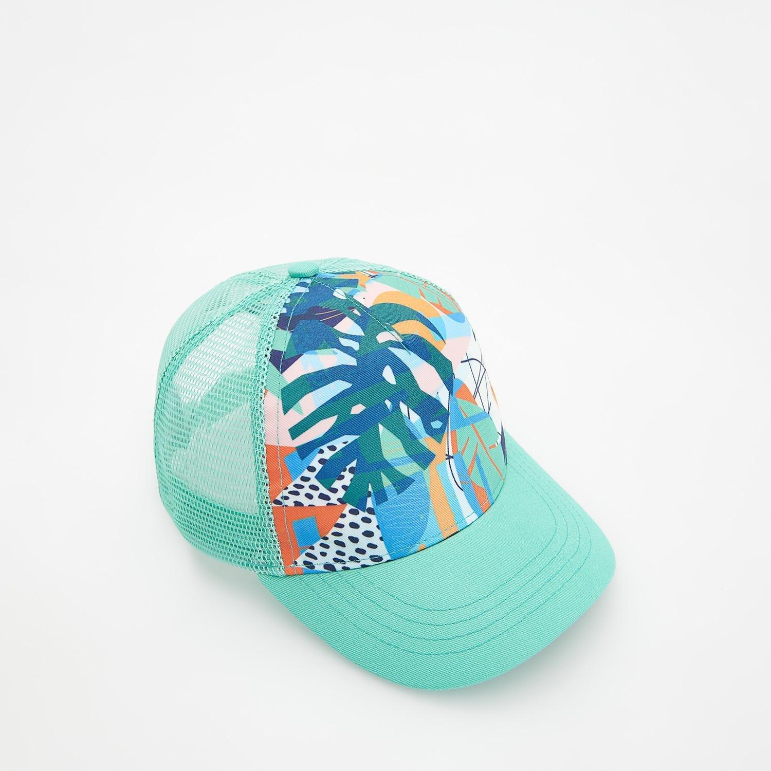 Green Printed Cap, Unisex Kids, , large image number 0