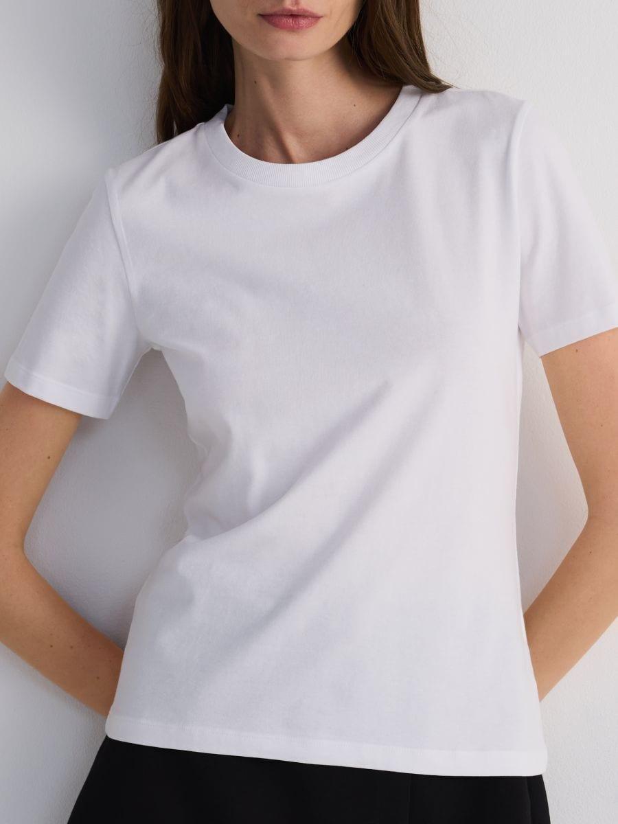 White Regular T-Shirt, White, medium