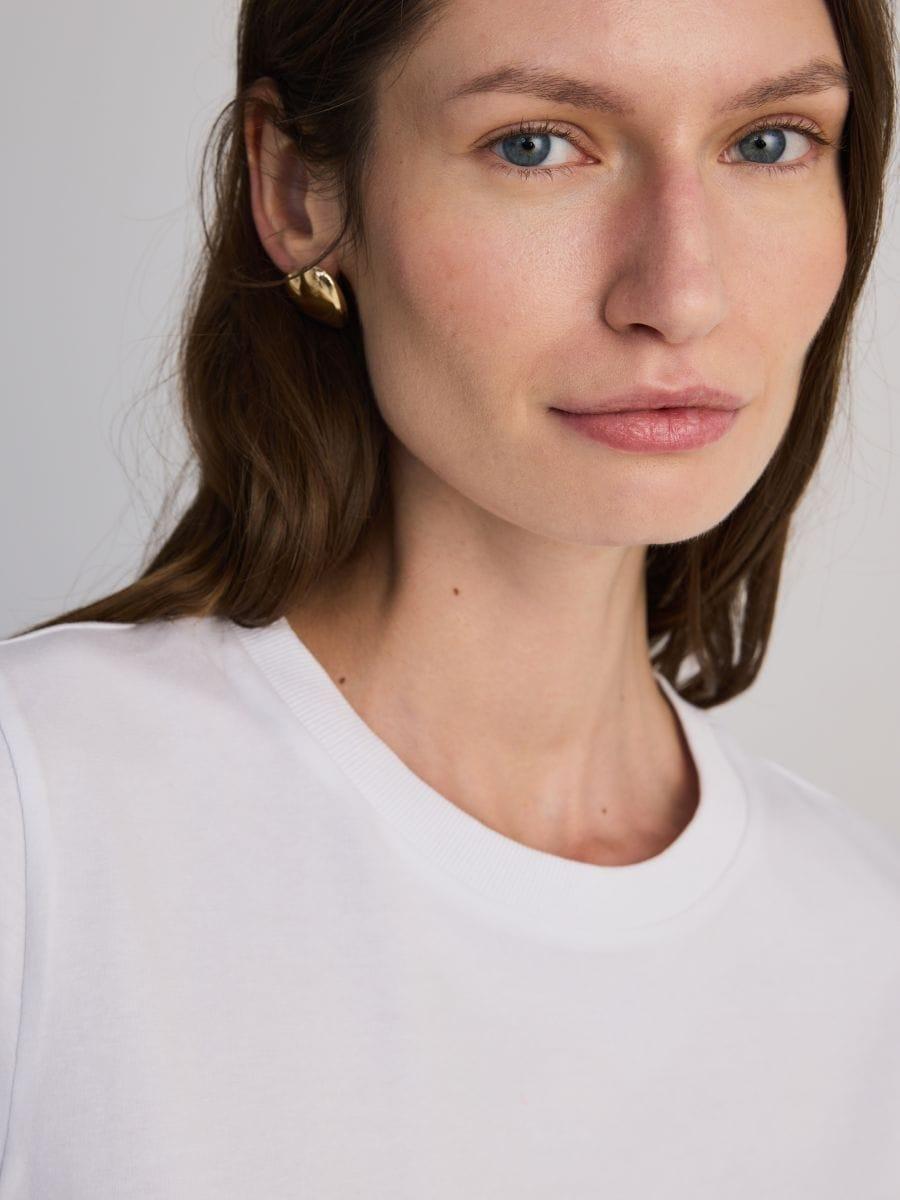 White Regular T-Shirt, White, medium