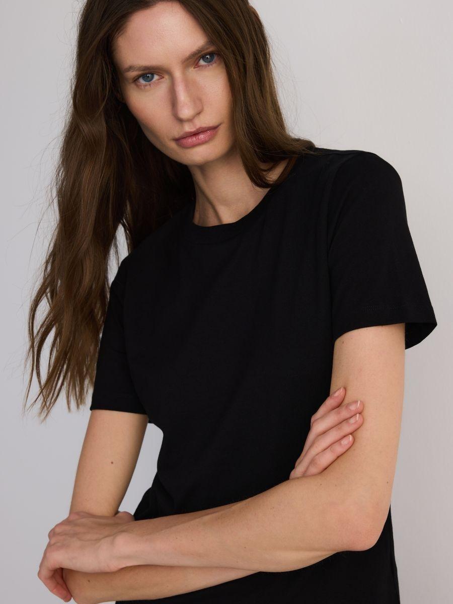 Black Regular T-Shirt, , medium