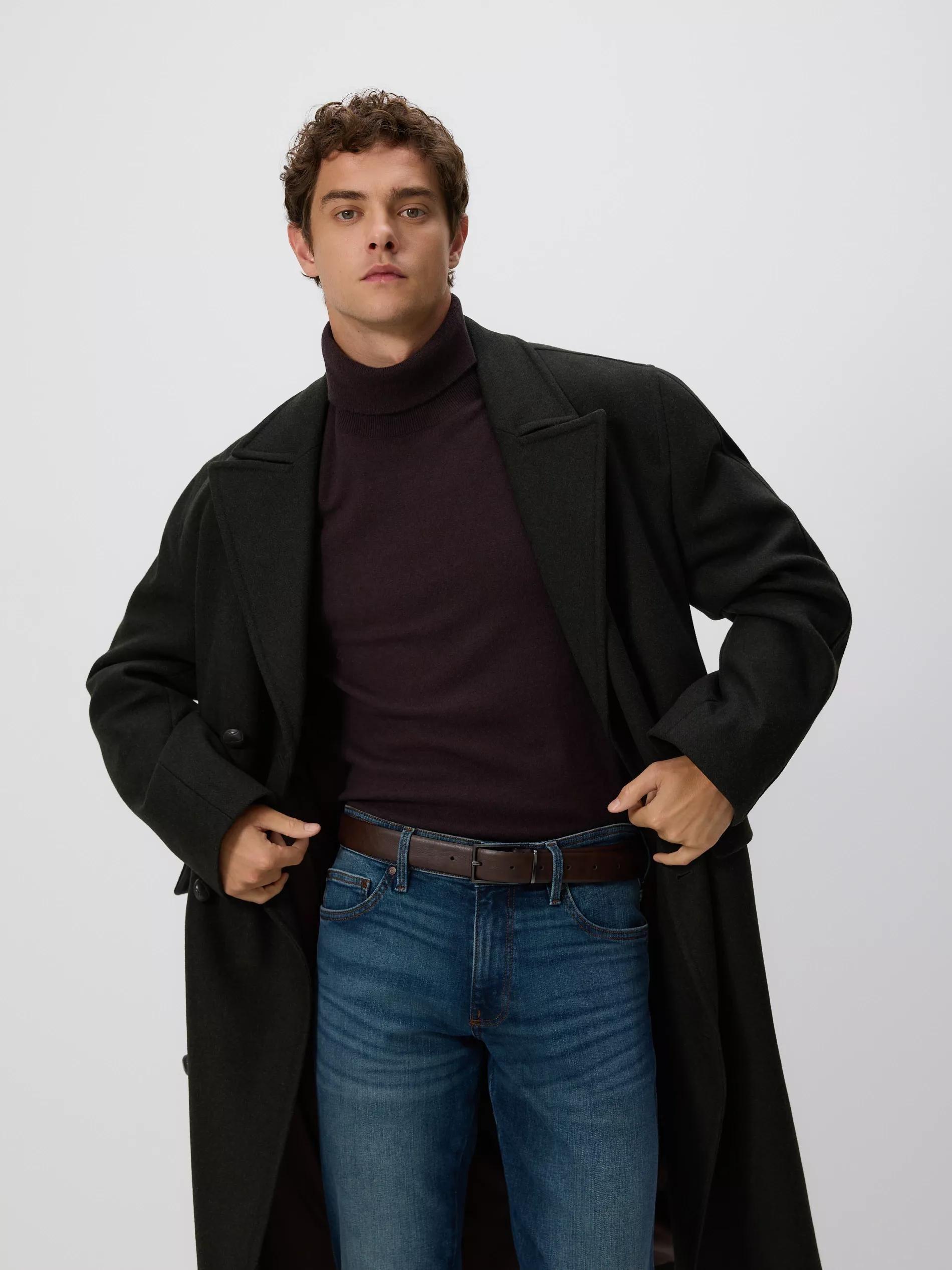 Maroon Combined Materials Belt, Burgundy, medium