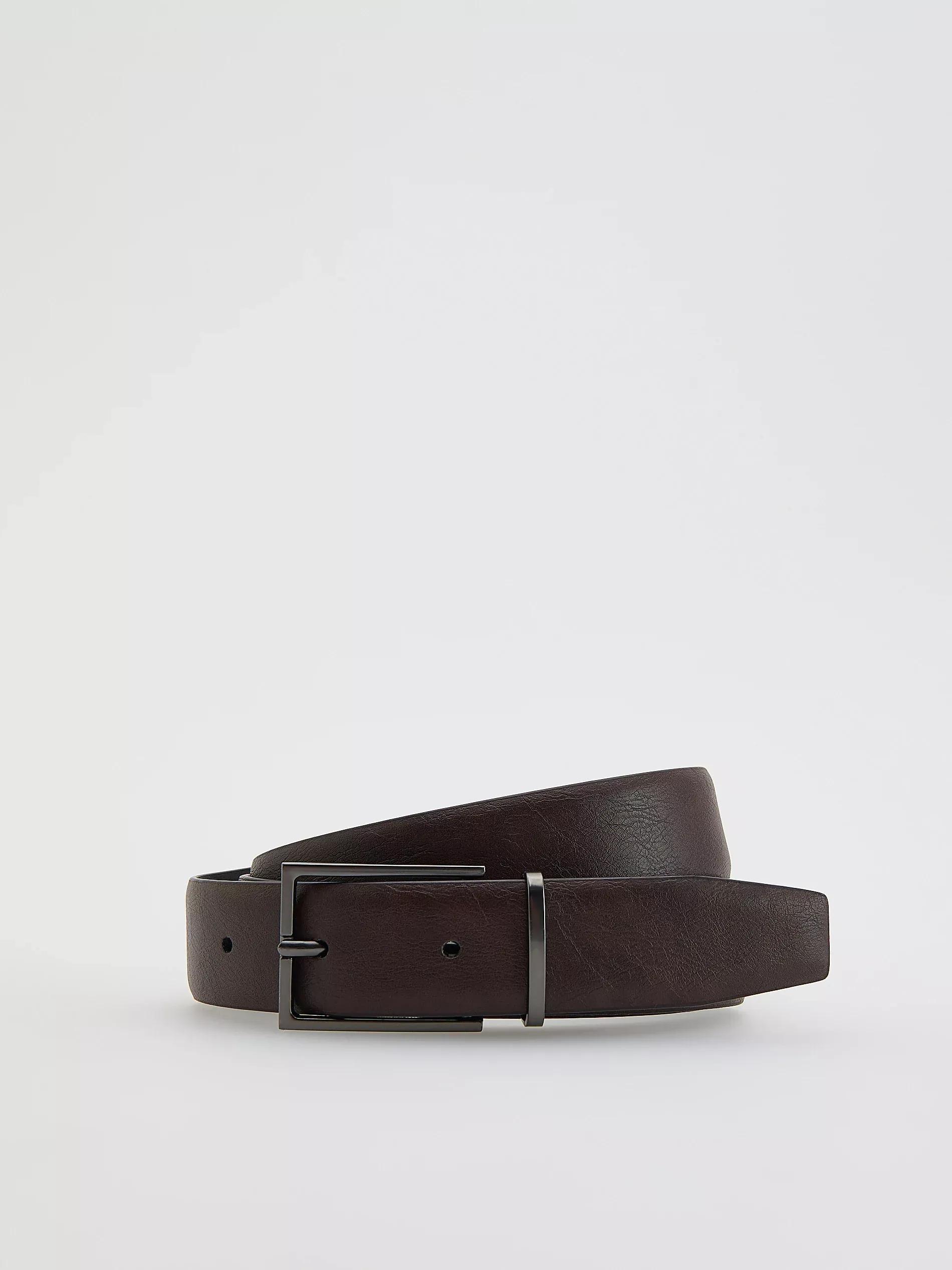 Maroon Combined Materials Belt, Burgundy, medium