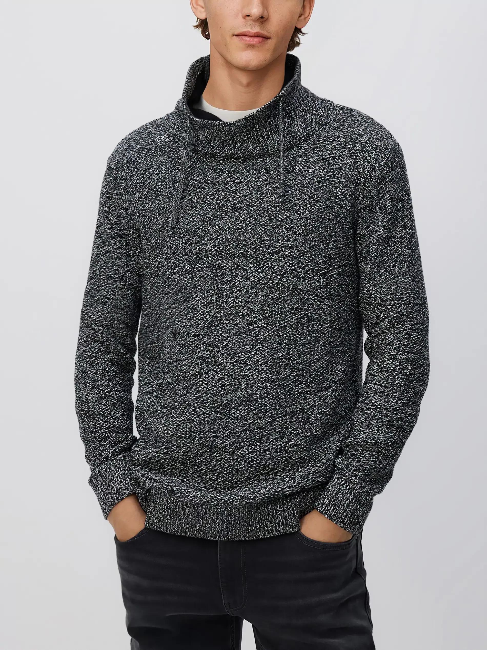 BLACK Sweater with wide turtleneck, Black, large image number 0