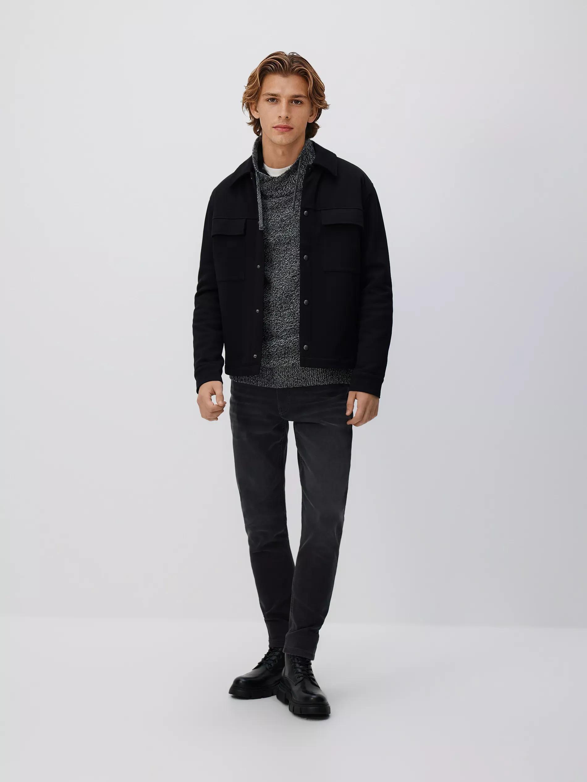 BLACK Sweater with wide turtleneck, Black, medium