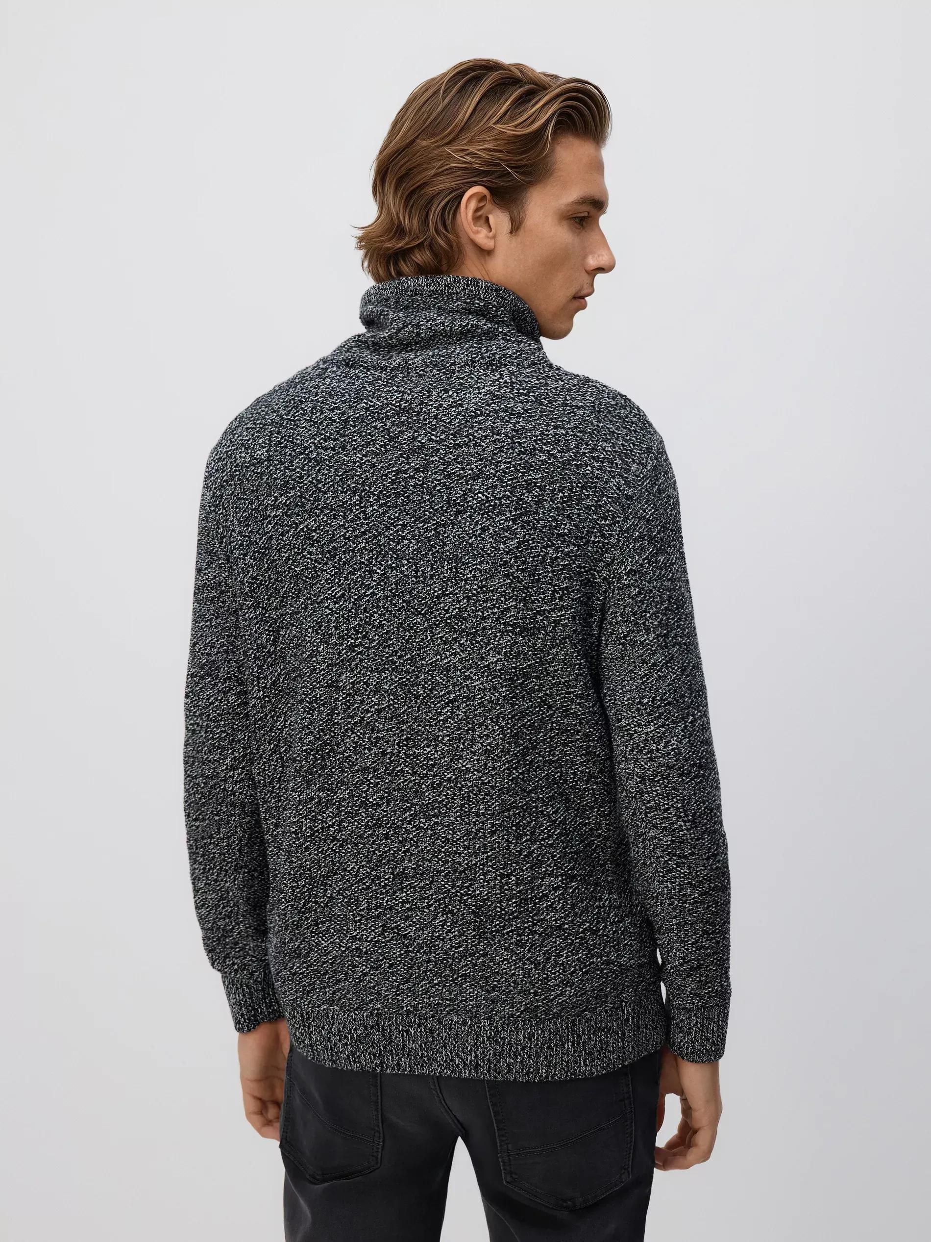 BLACK Sweater with wide turtleneck, Black, medium