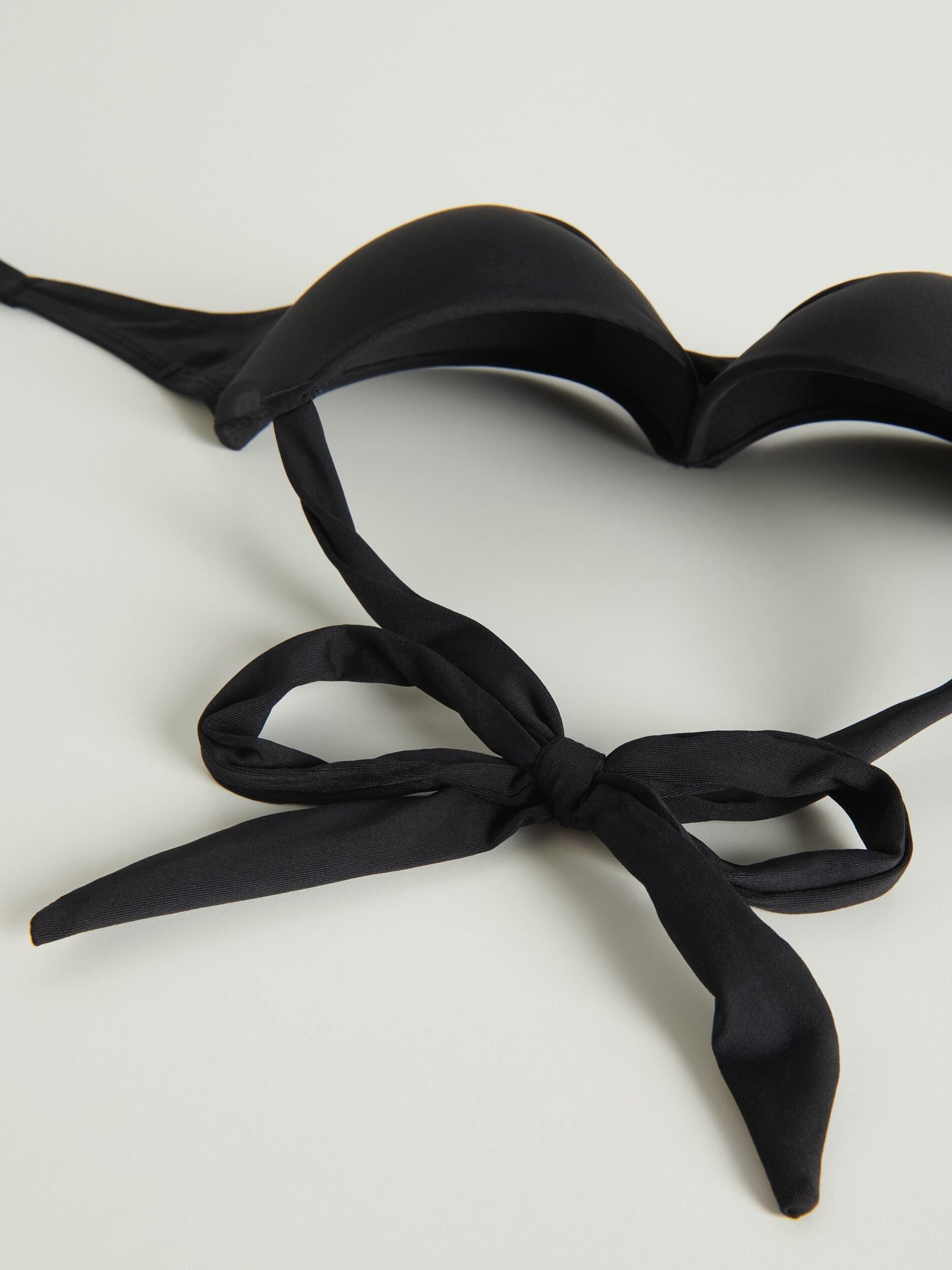 Black Detailed Bikini Top, , large image number 3