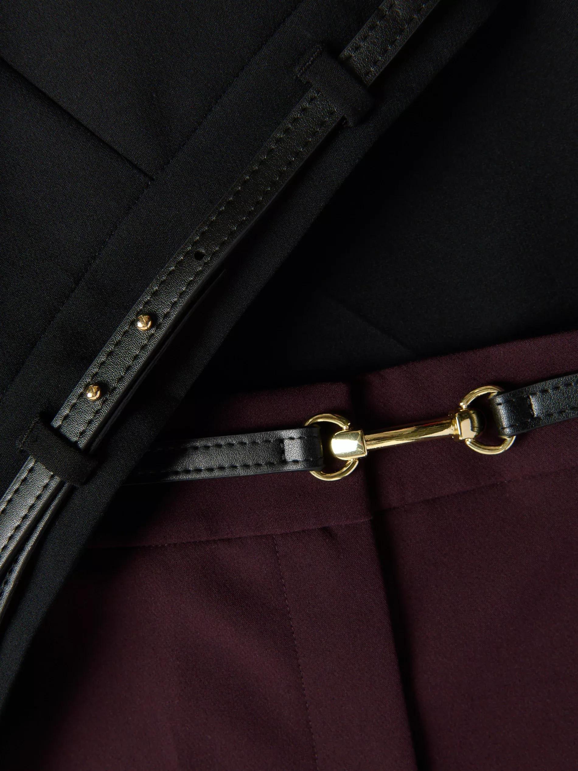 Black Trousers With Tie Waist Belt, Black, large image number 5