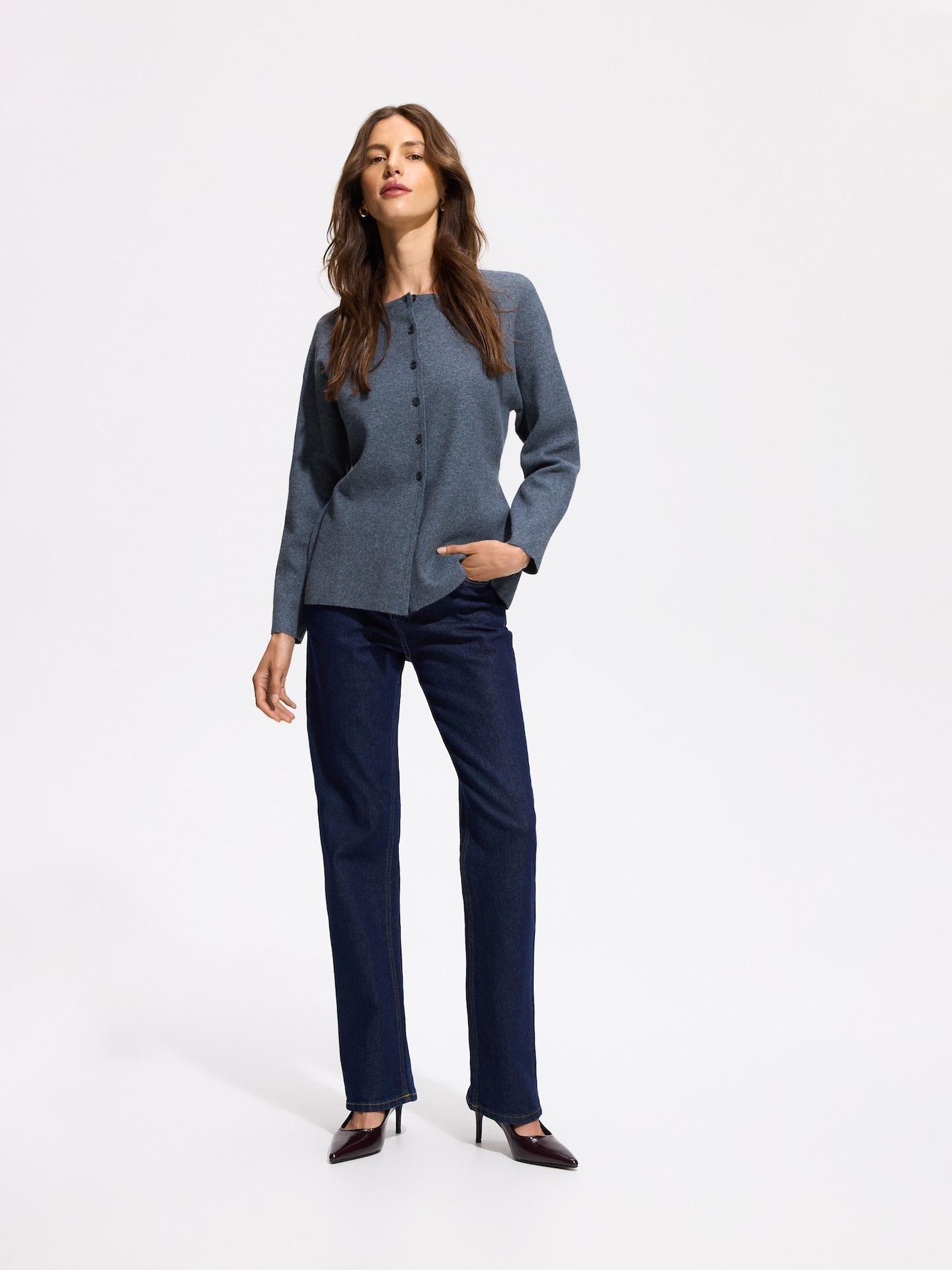 Grey Fitted Cardigan, Grey, medium