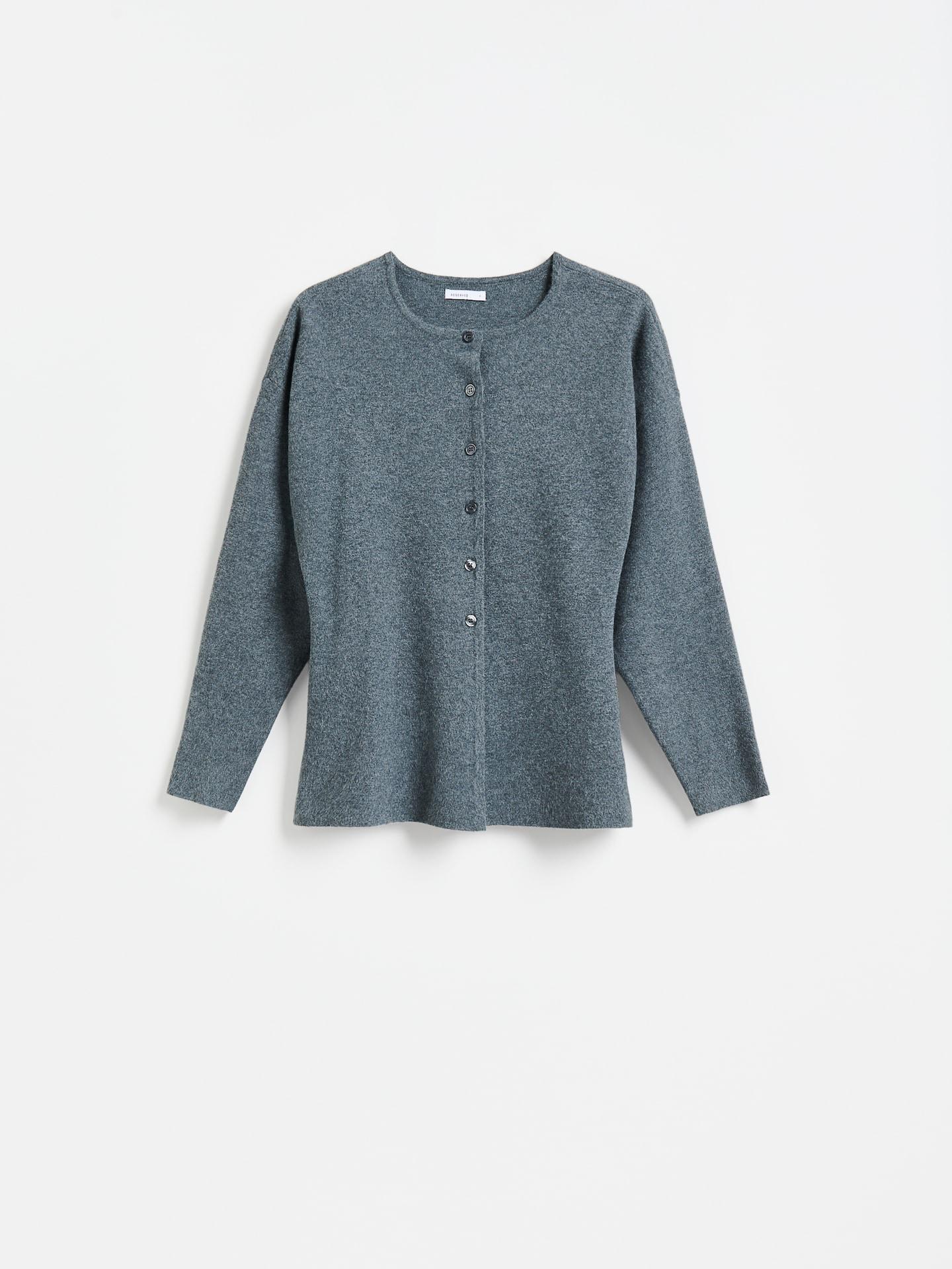 Grey Fitted Cardigan, Grey, large image number 3