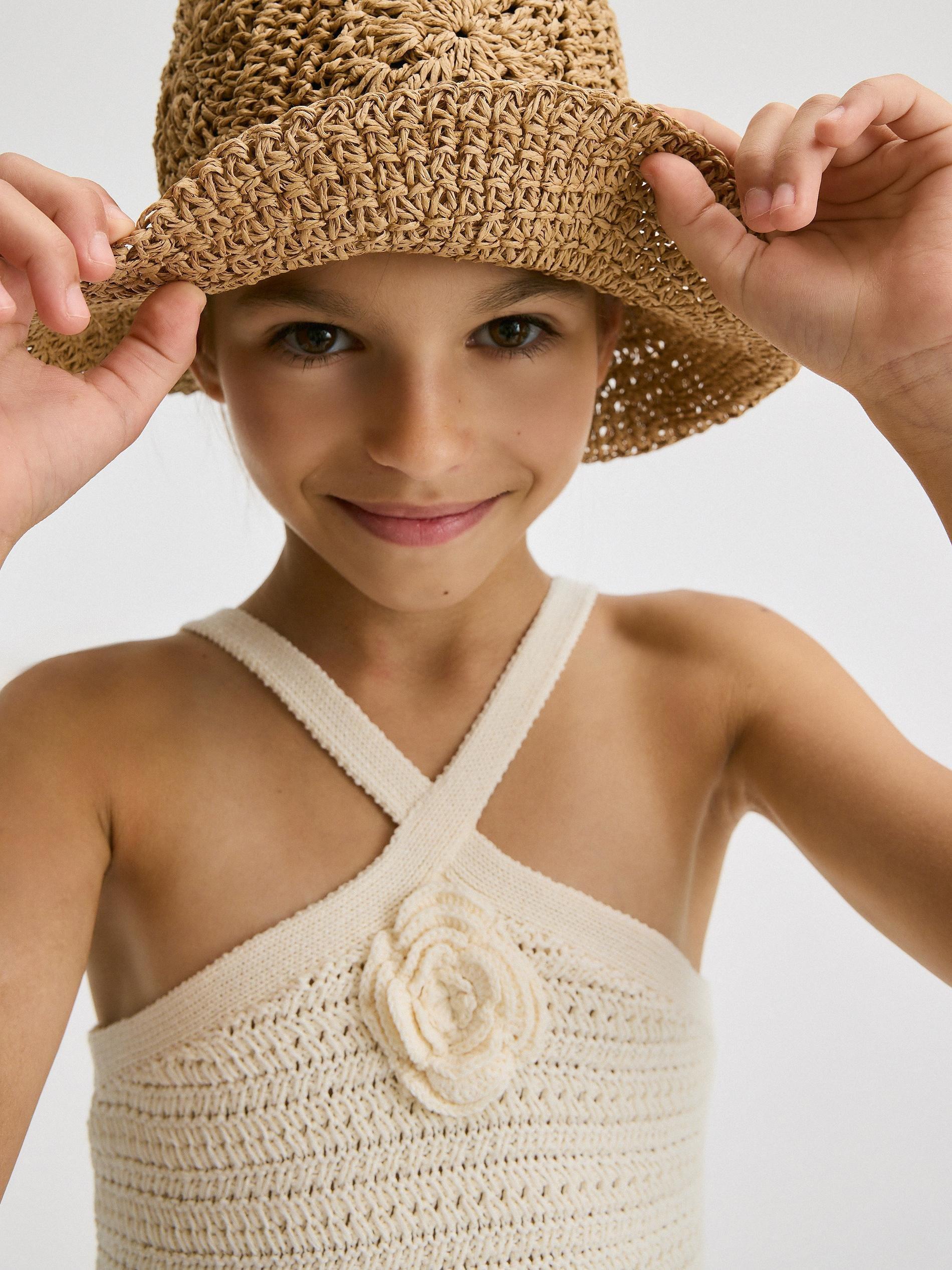 White Jersey Dress, Kids Girls, , large image number 5