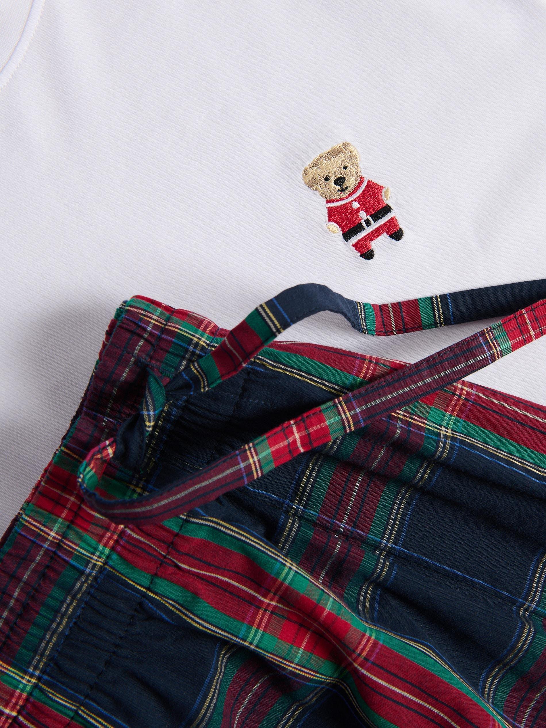 White Two Piece Pyjama Set With Christmas Motif, White, large image number 1