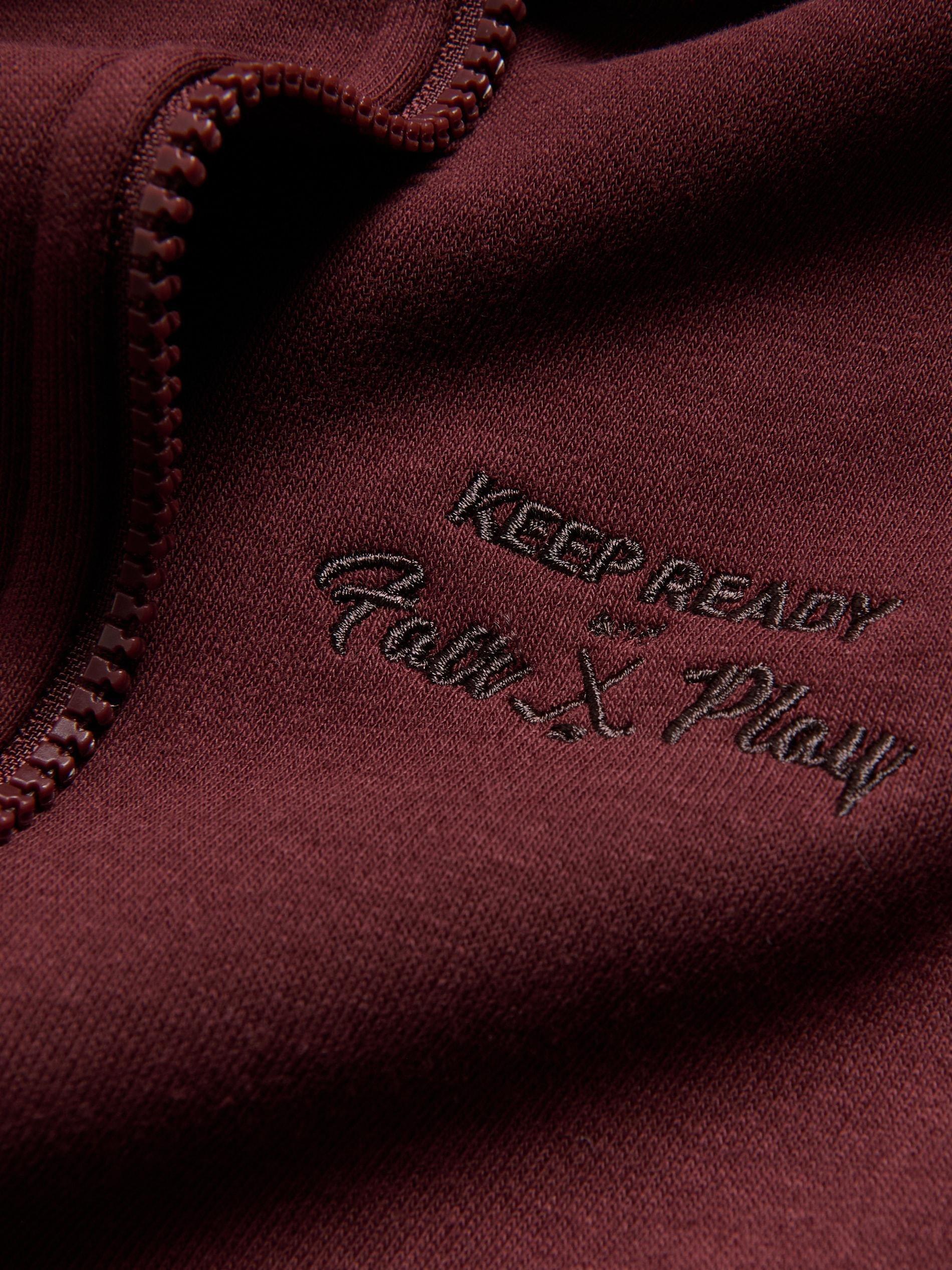 Maroon Zip Up Hoodie, Burgundy, large image number 1