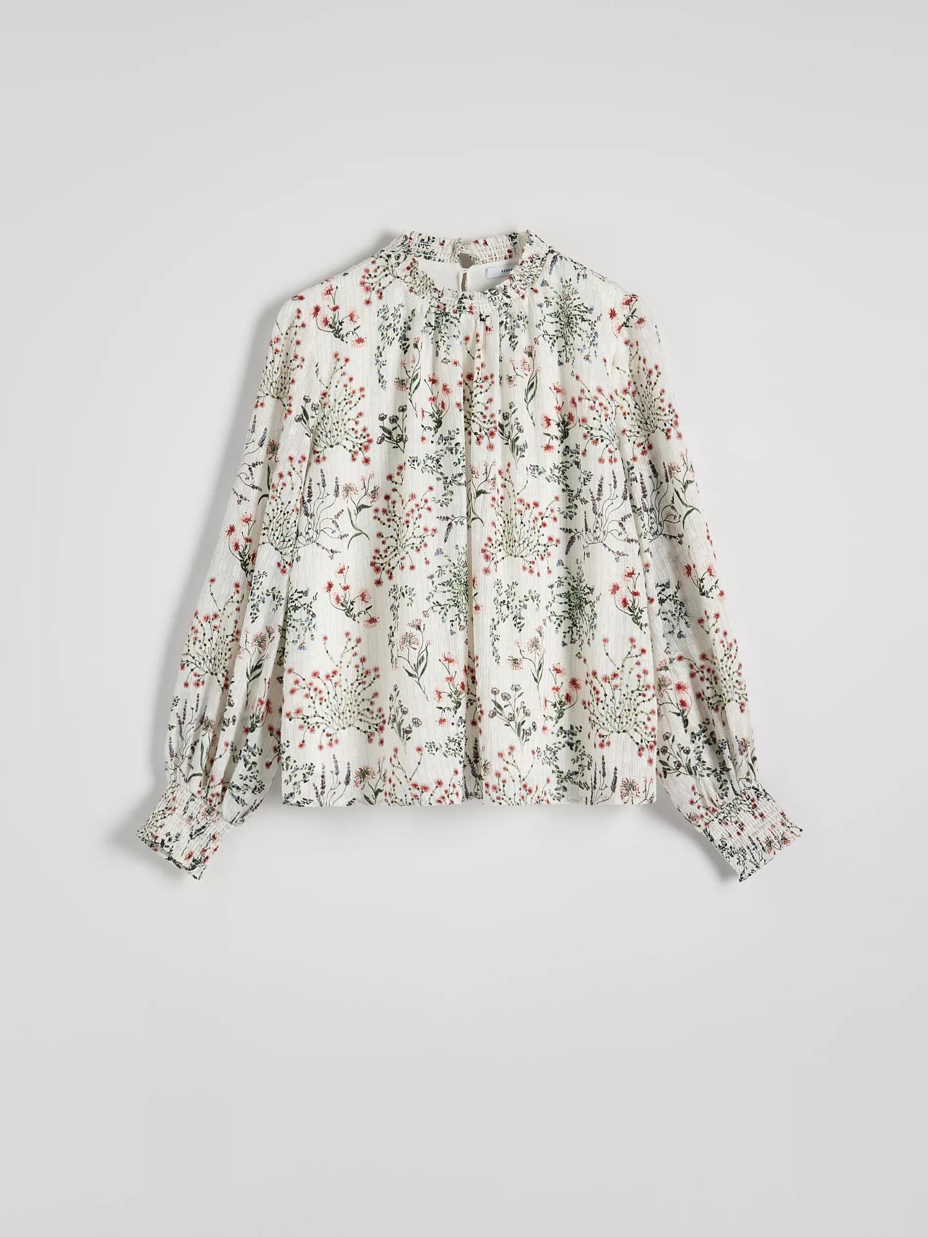 Beige Floral Blouse, , large image number 5
