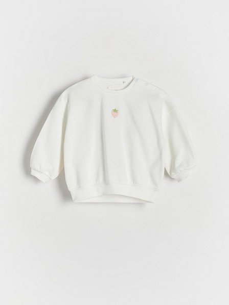 Reserved - cream Sweatshirt with embroidery detailing