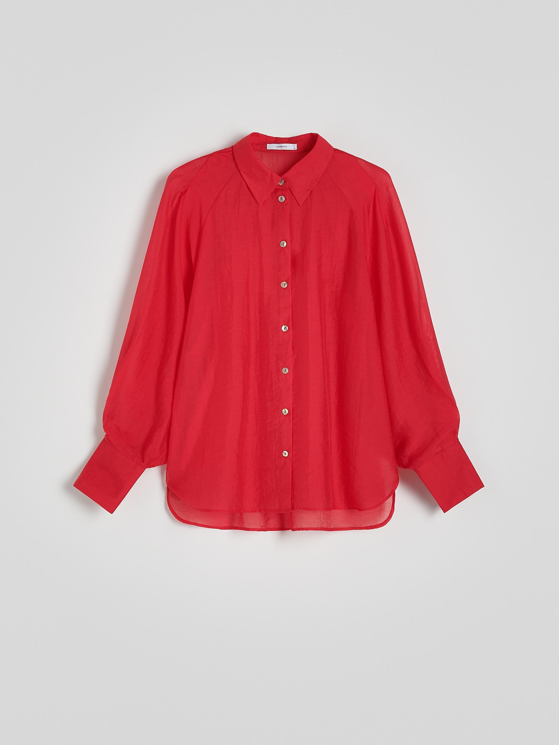 Red Lyocell Blend Shirt, , large image number 5