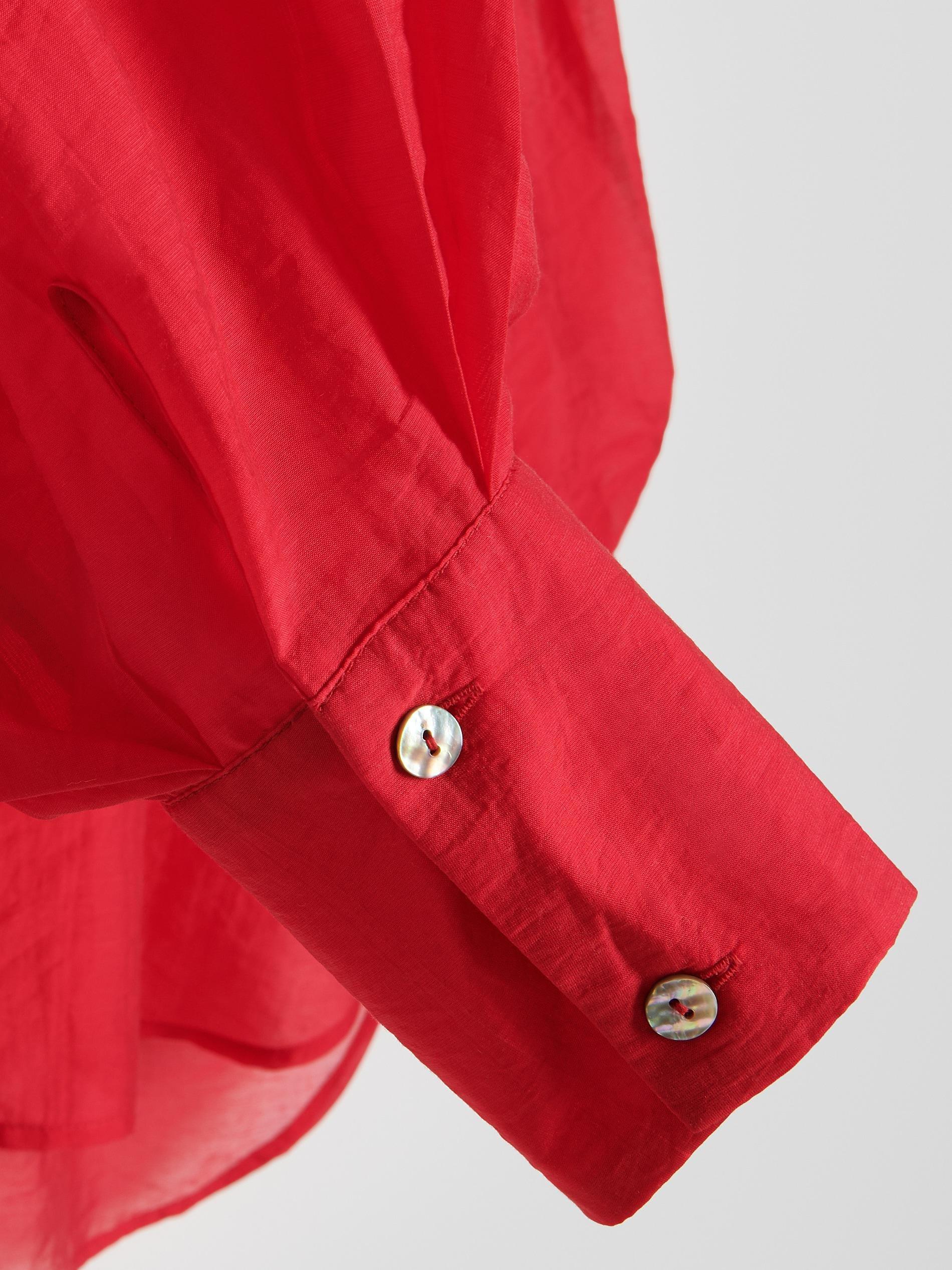 Red Lyocell Blend Shirt, , large image number 6