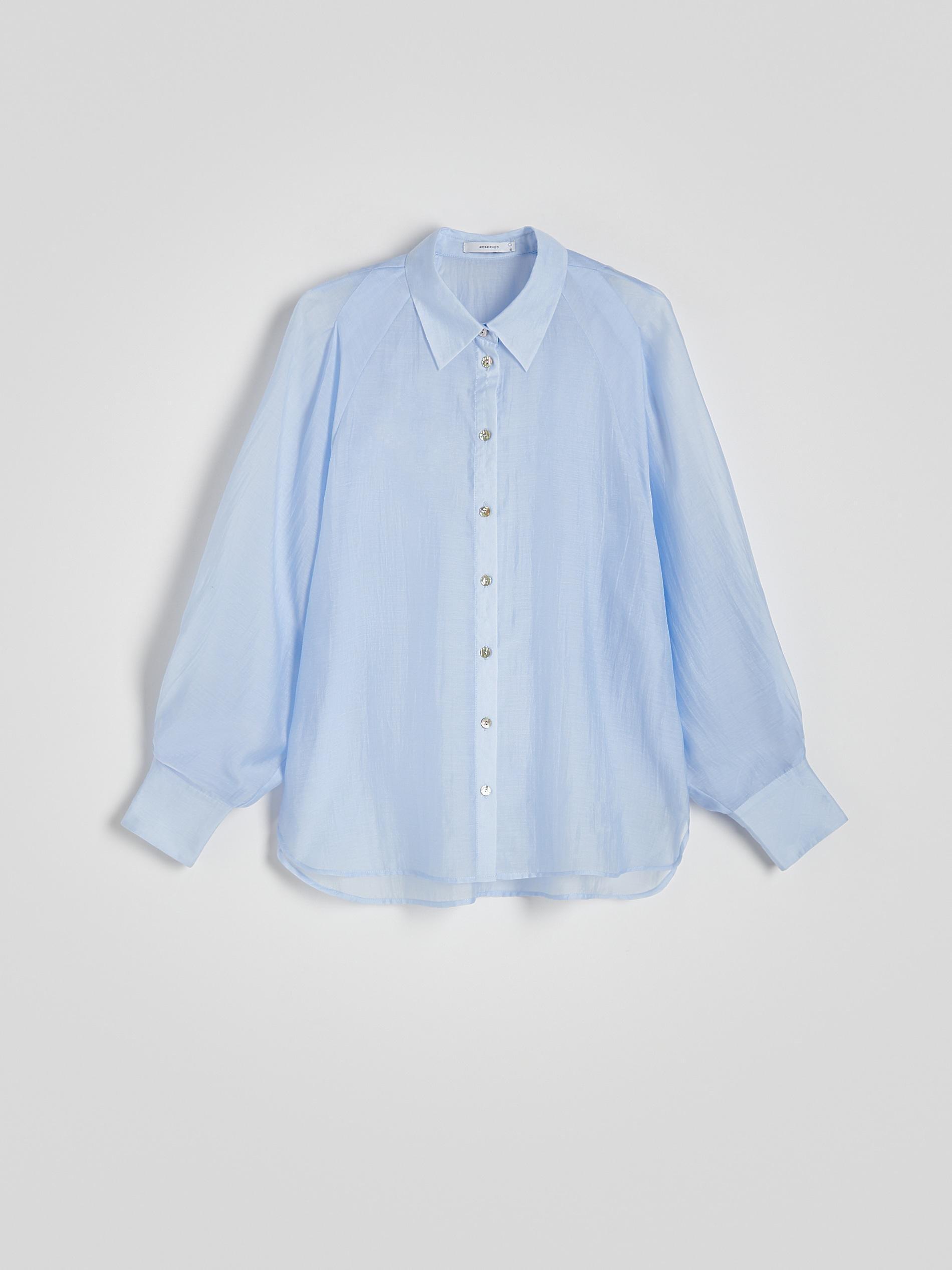 Blue Lyocell Blend Shirt, , large image number 4