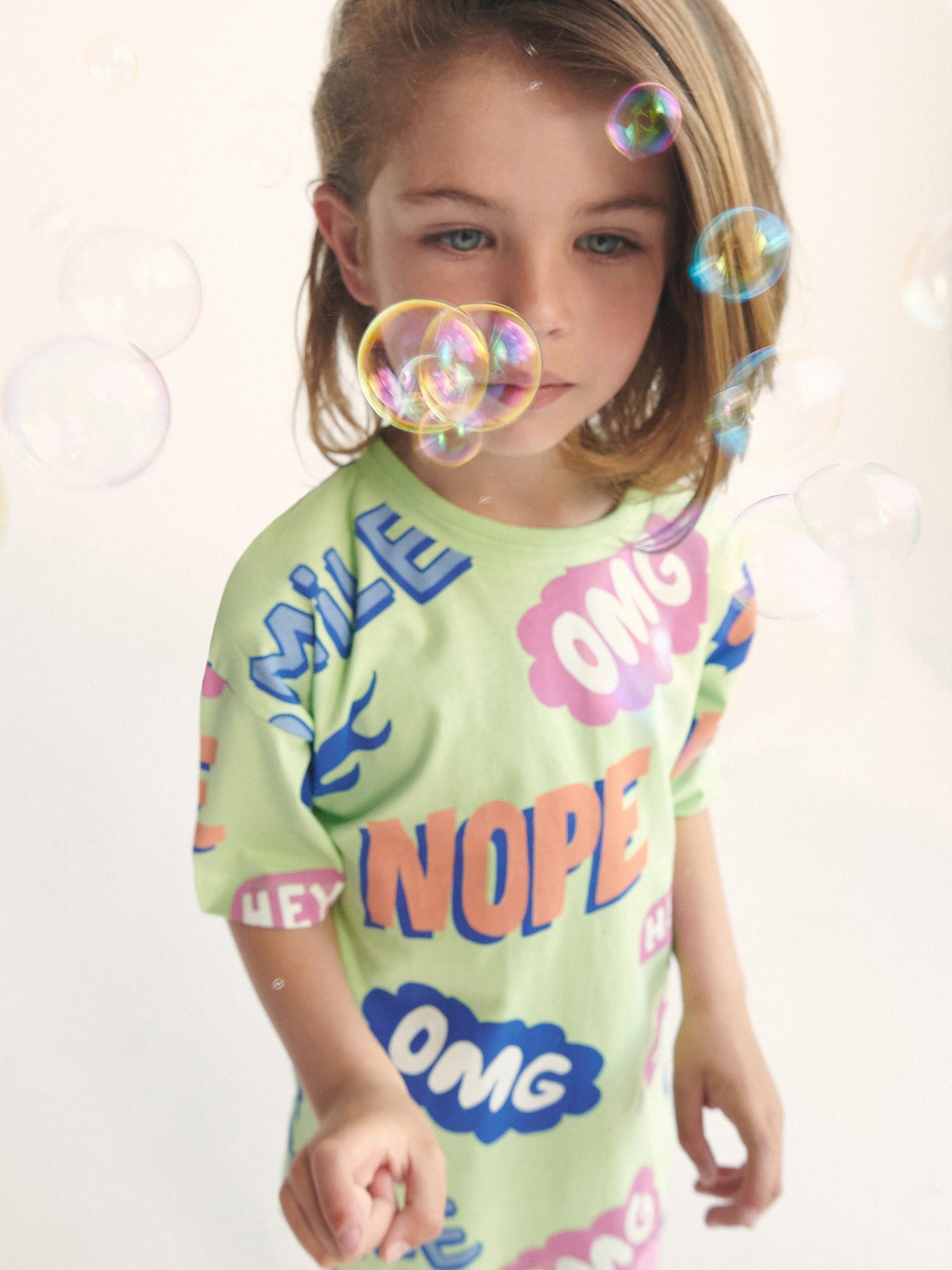 Pale Green T-Shirt With Continuous Print, , large image number 0