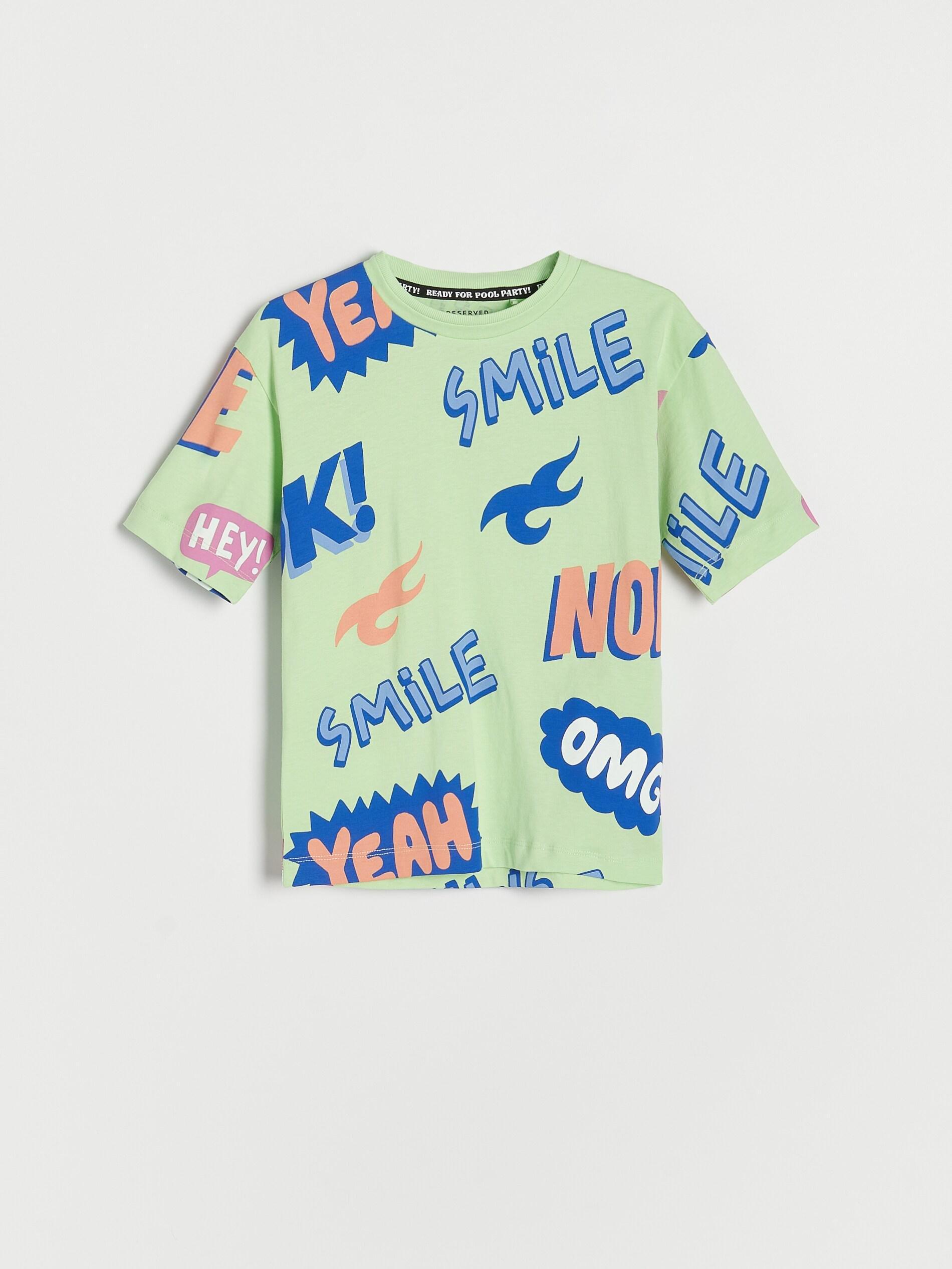 Pale Green T-Shirt With Continuous Print, , large image number 1