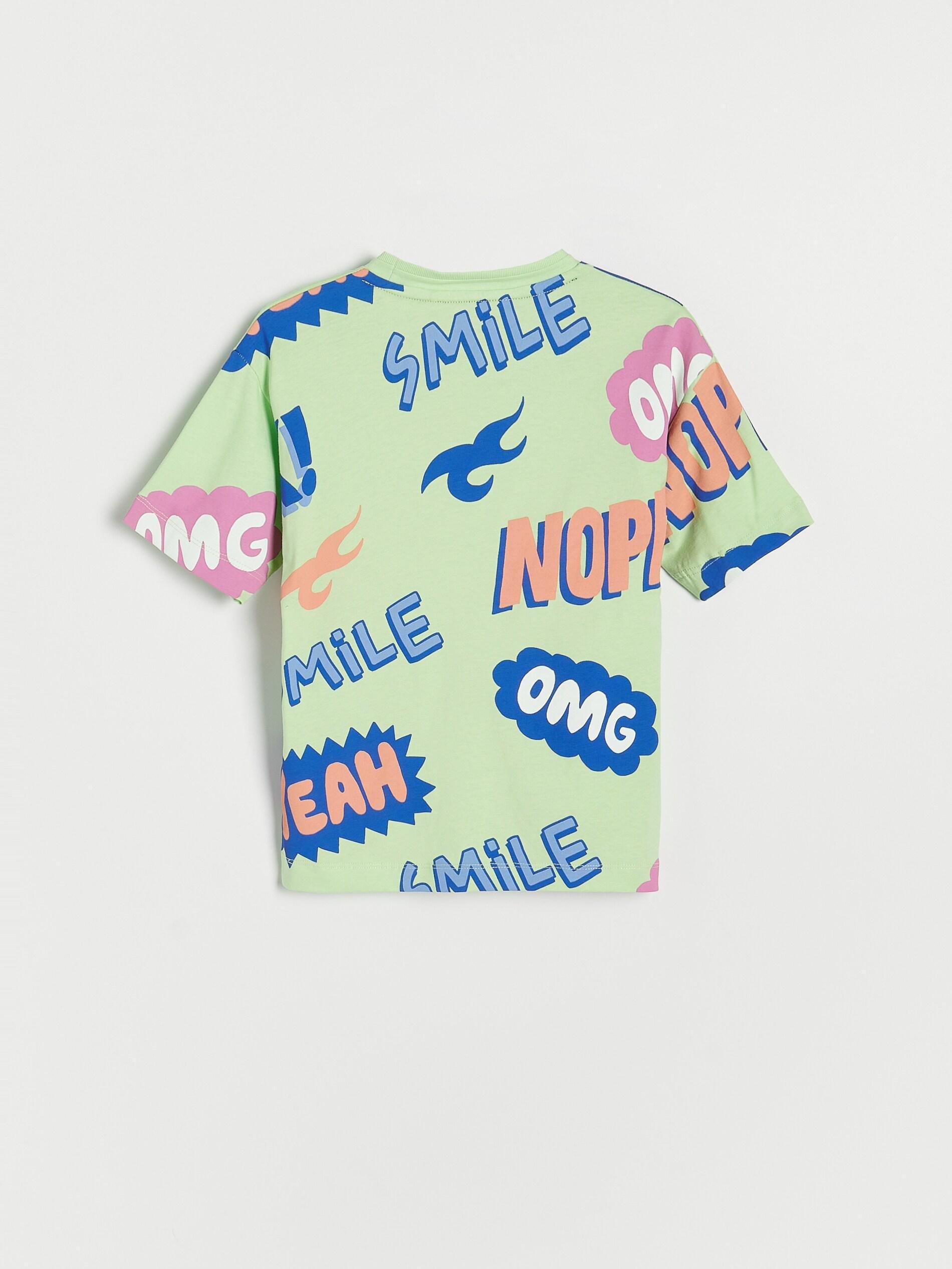 Pale Green T-Shirt With Continuous Print, , large image number 2