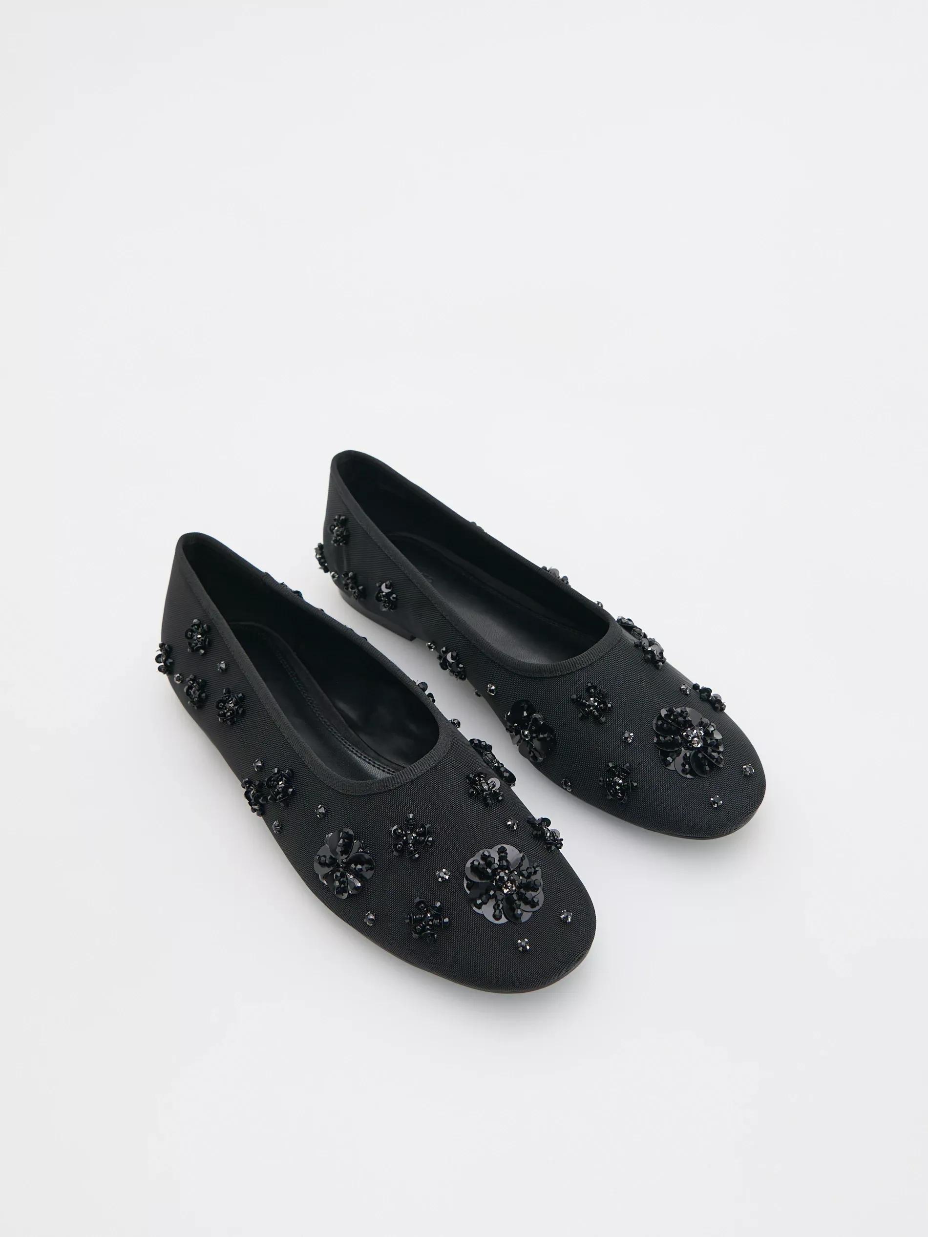 Black Flat Shoes, , large image number 1