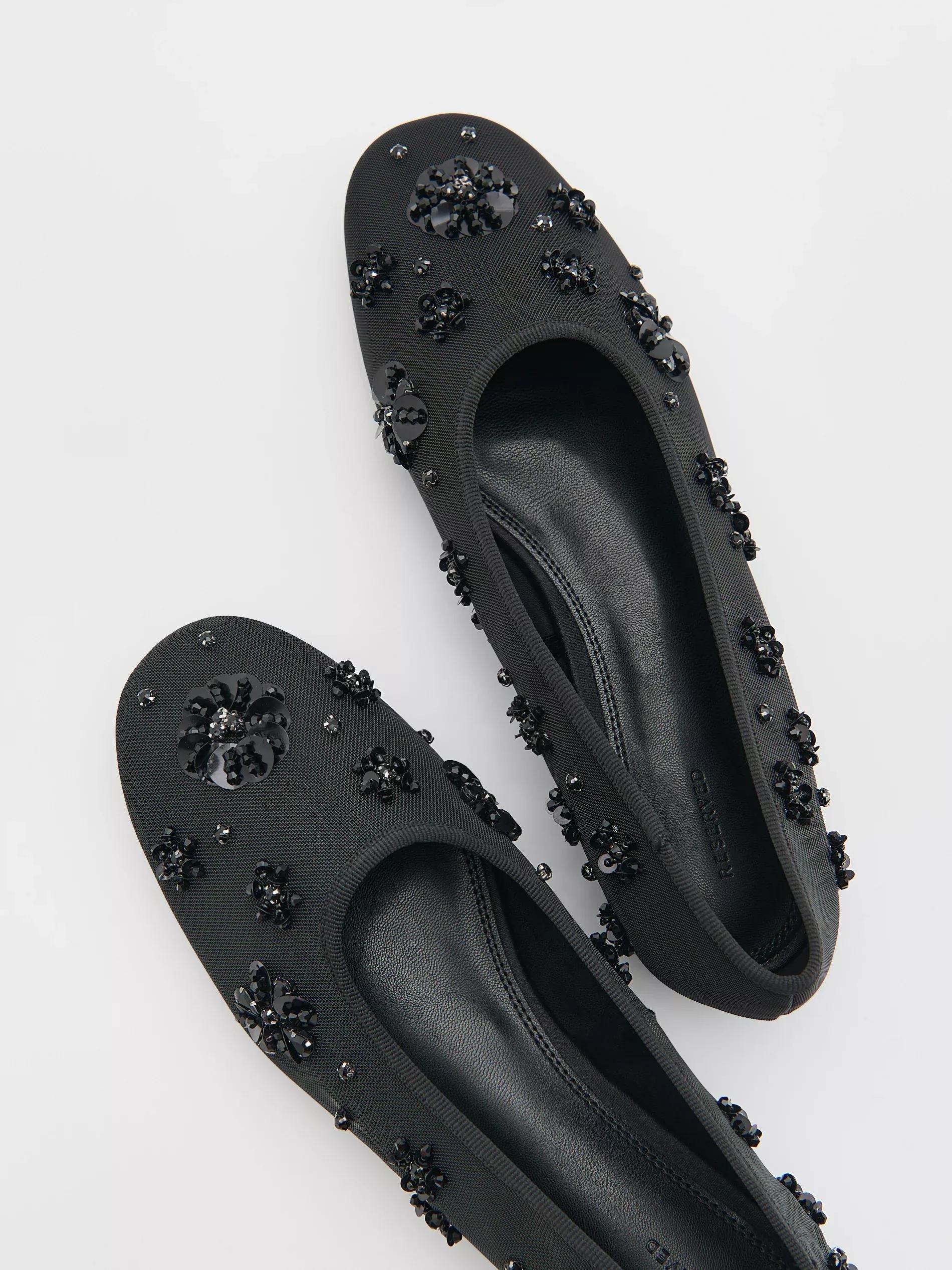 Black Flat Shoes, , large image number 3