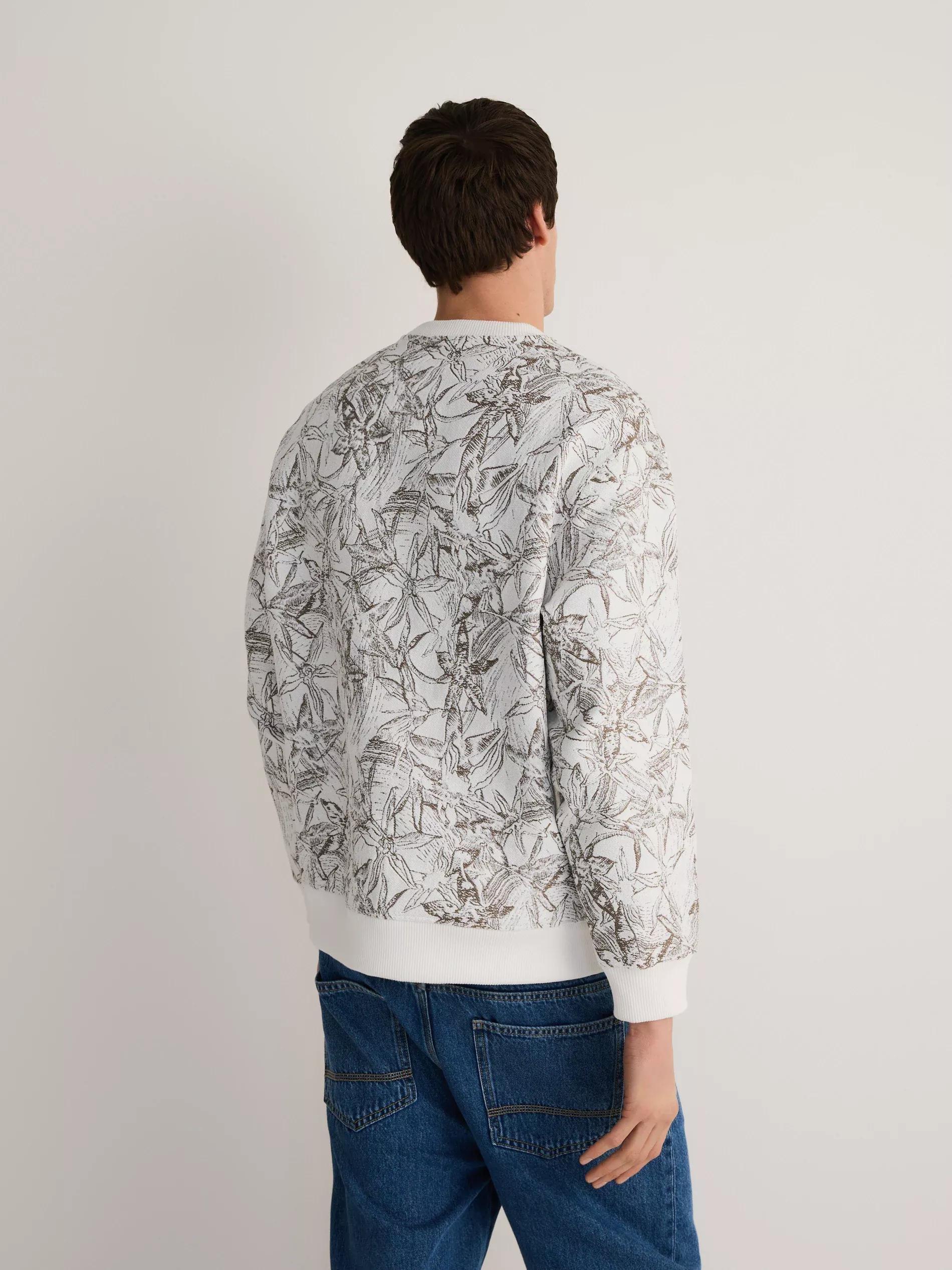 Cream Patterned Blouse, , large image number 2