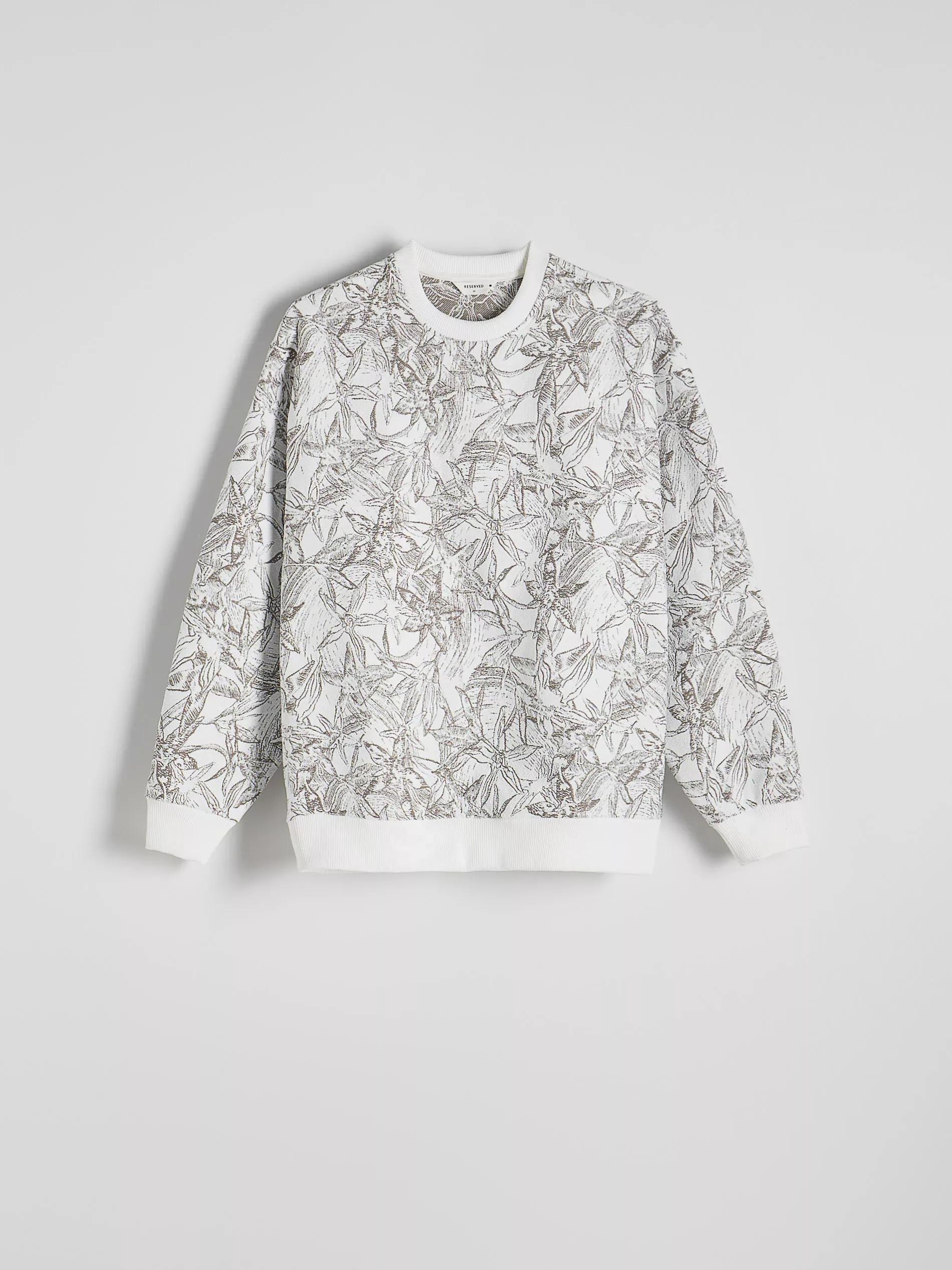 Cream Patterned Blouse, , large image number 4