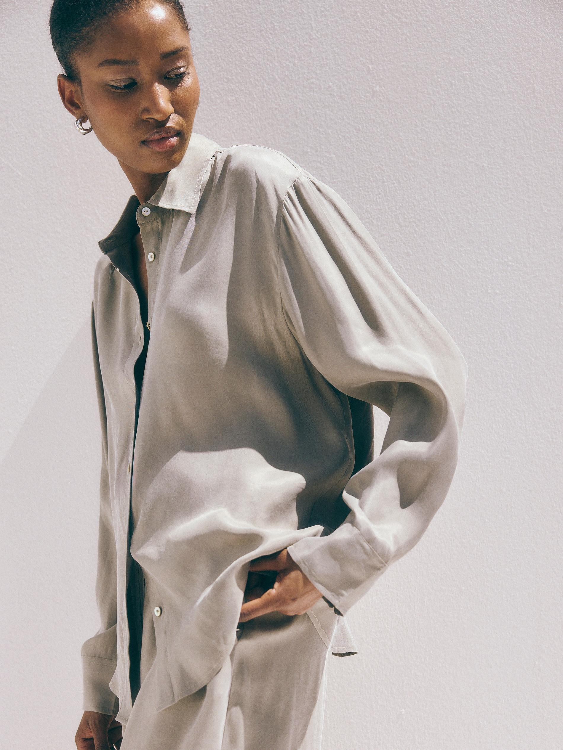 Green Button Detail Shirt, , large image number 1