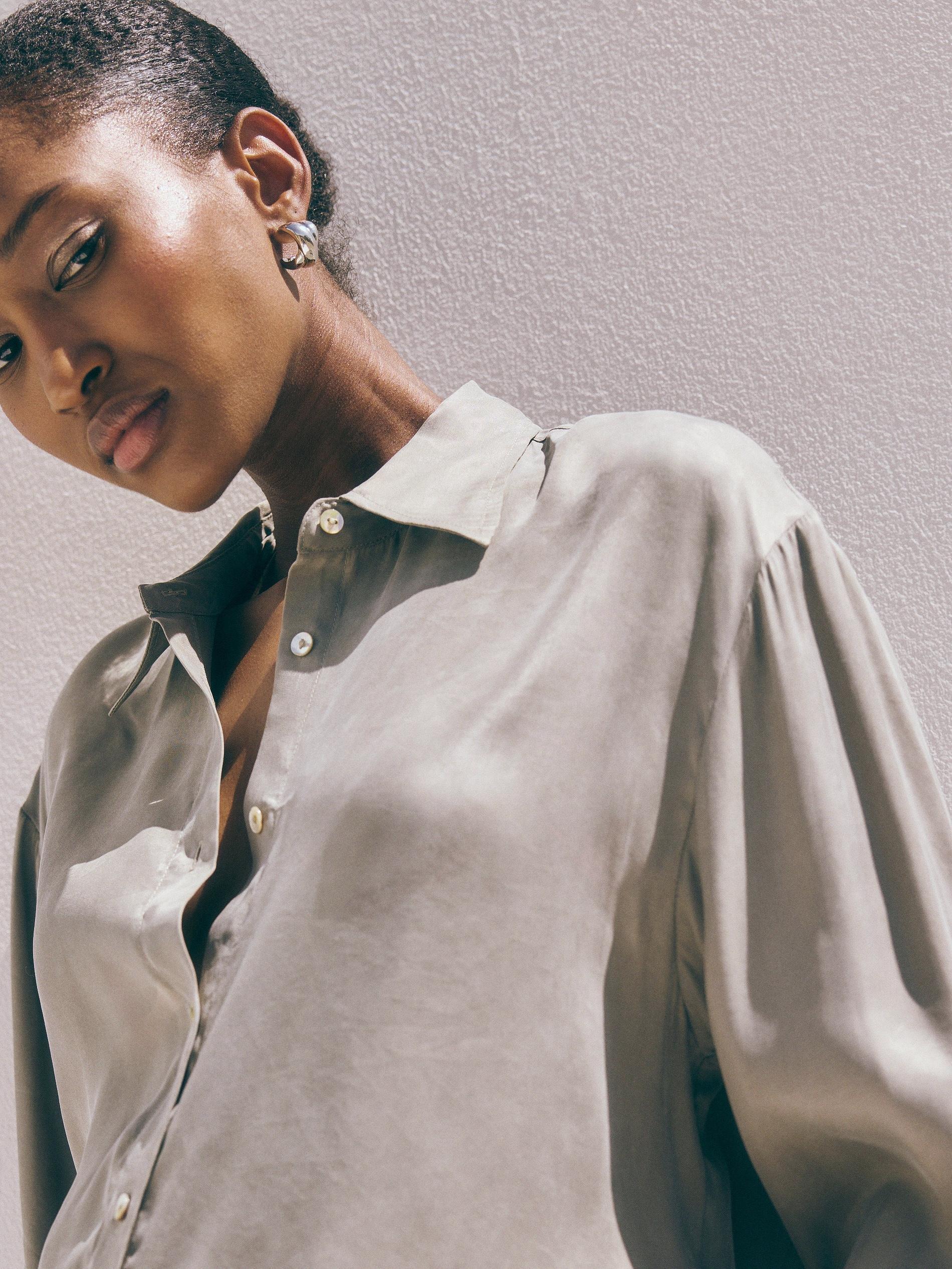 Green Button Detail Shirt, , large image number 5