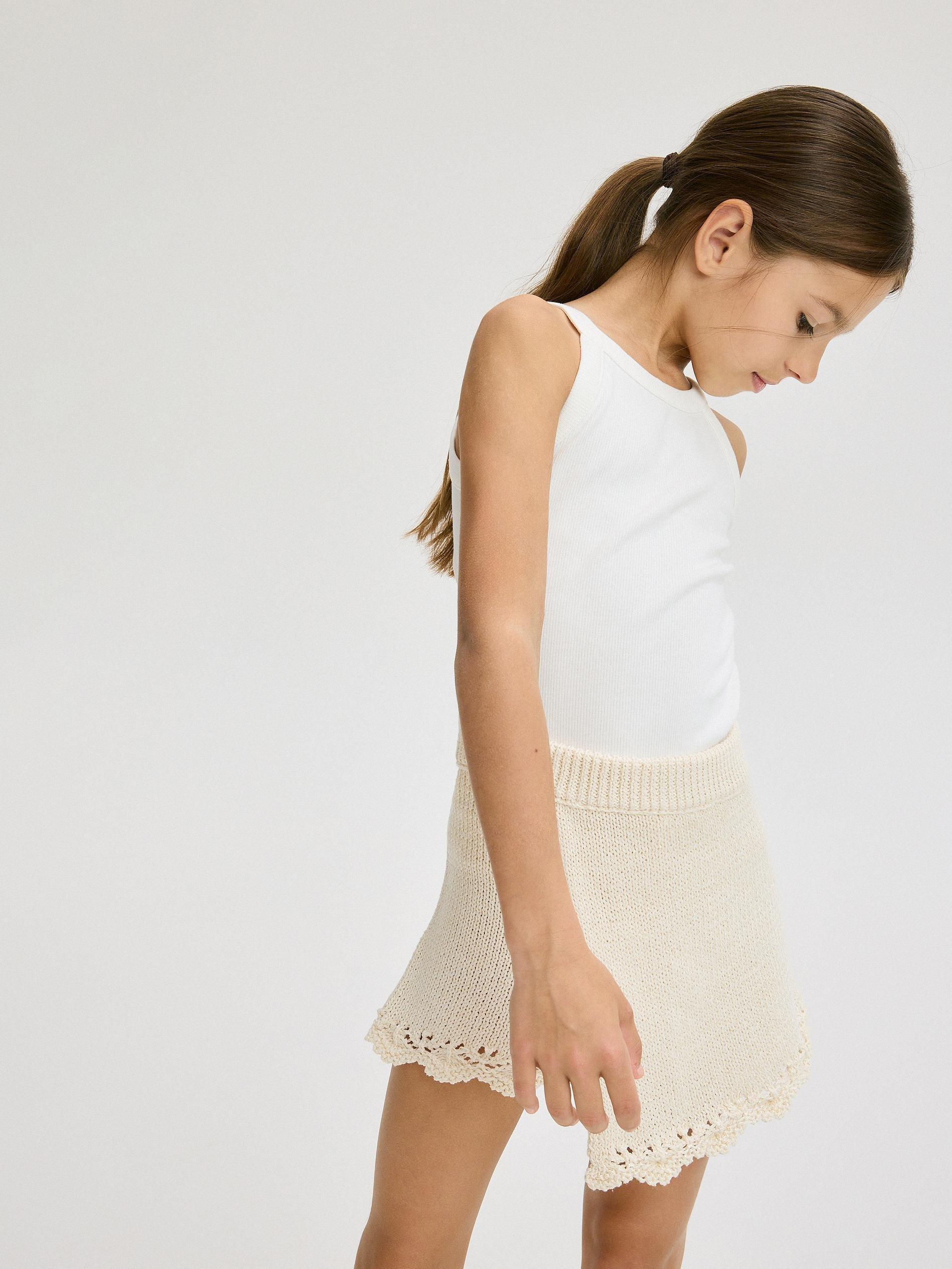 White Jersey Shorts, Kids Girls, , large image number 3