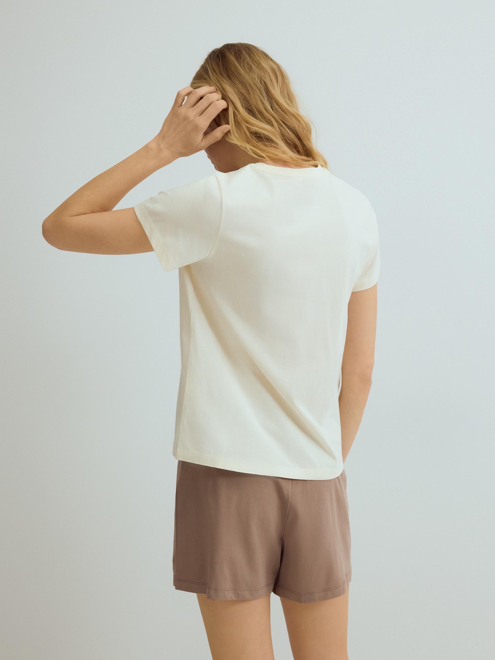 Brown Two Piece Cotton Pyjama Set, Brown, large image number 3