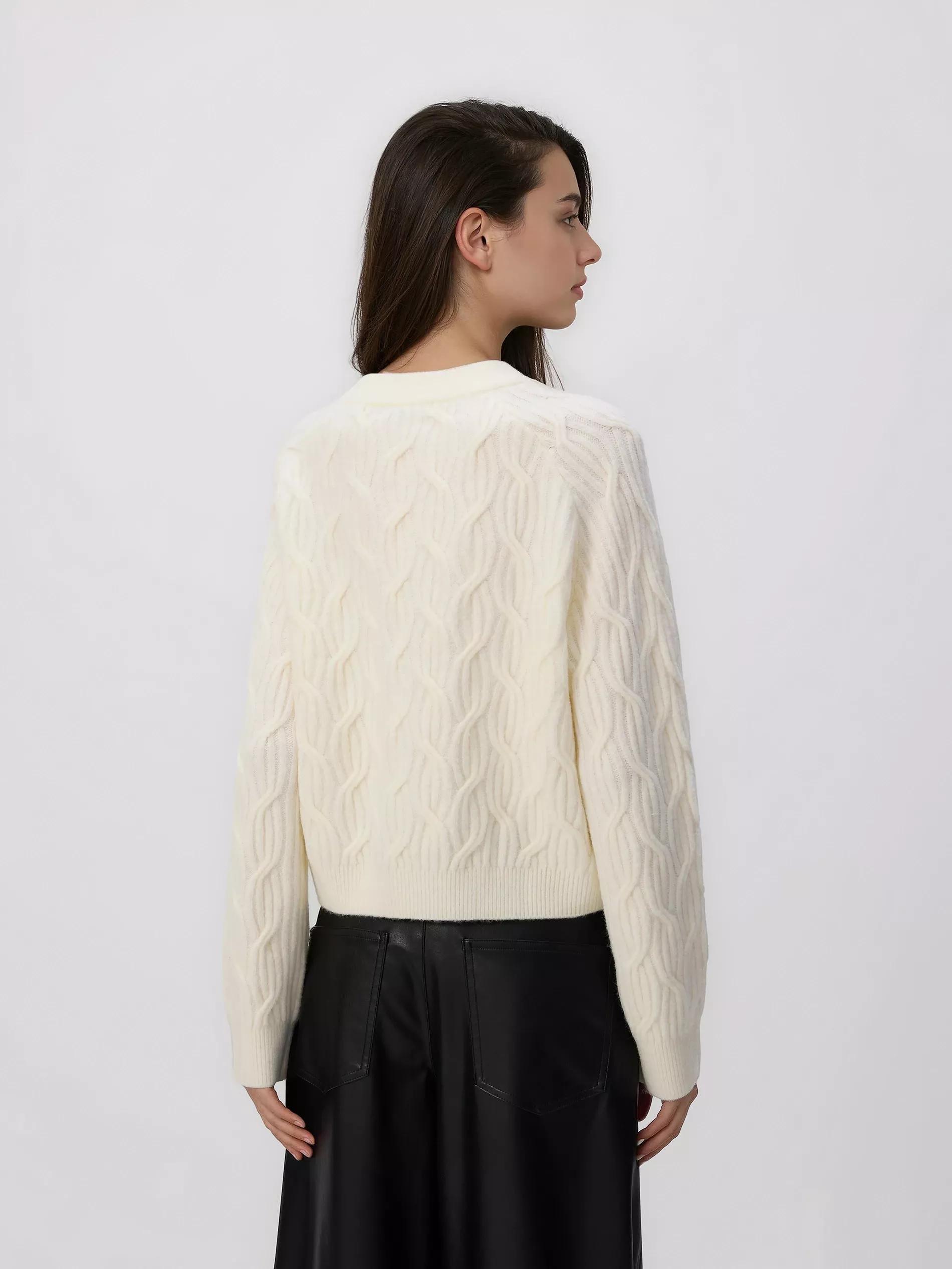 Beige Structural Jumper, Ivory, large image number 3