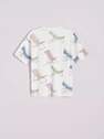 Reserved - White T-Shirt With An All Over Print, Boys