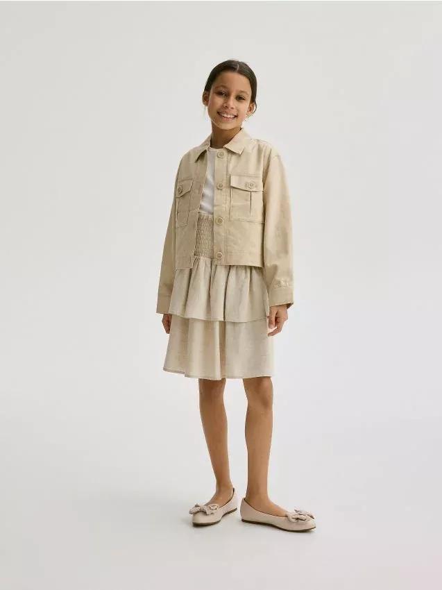 Beige Ruffle Skirt, , large image number 0