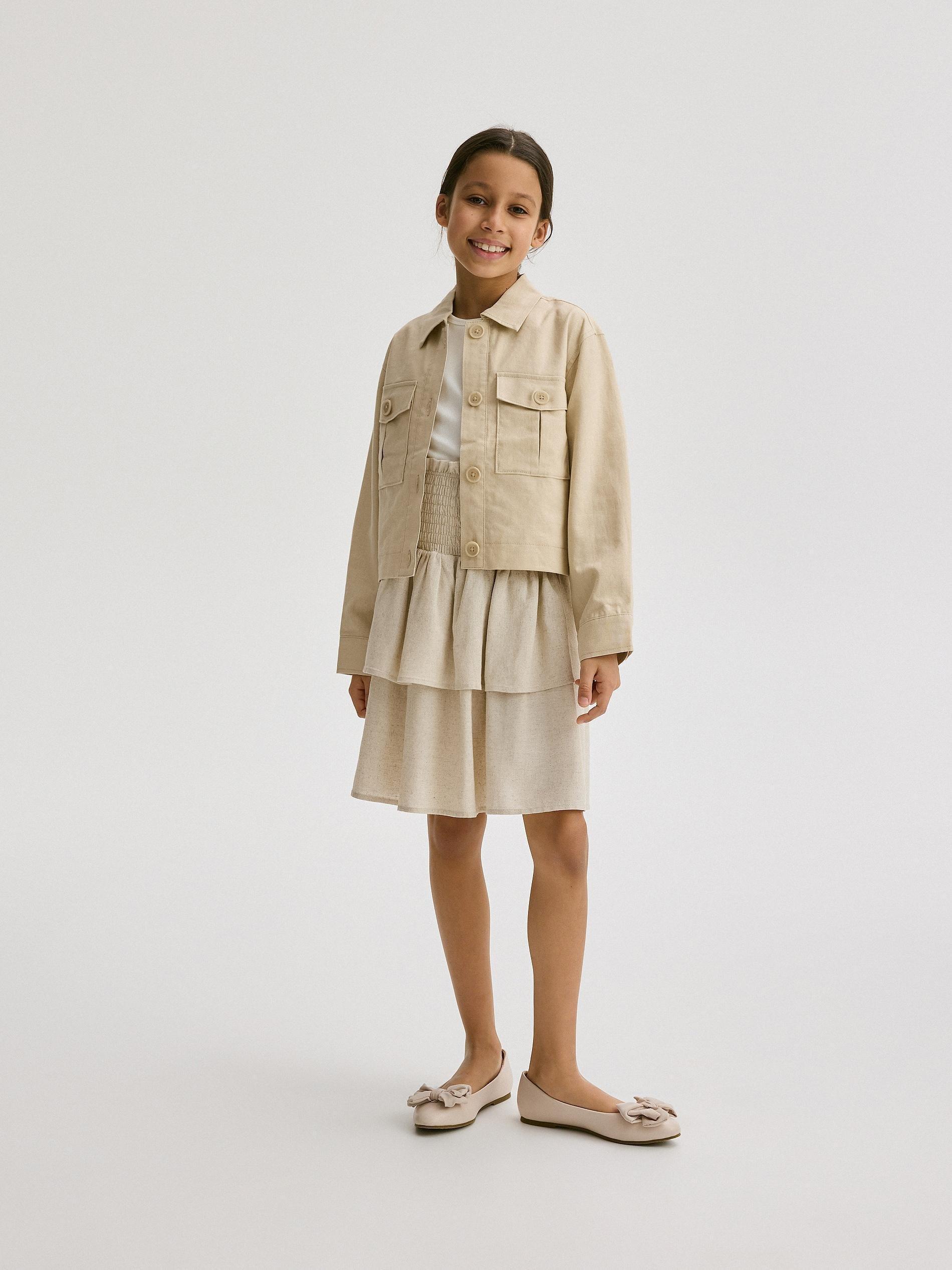 Beige Ruffle Skirt, , large image number 1