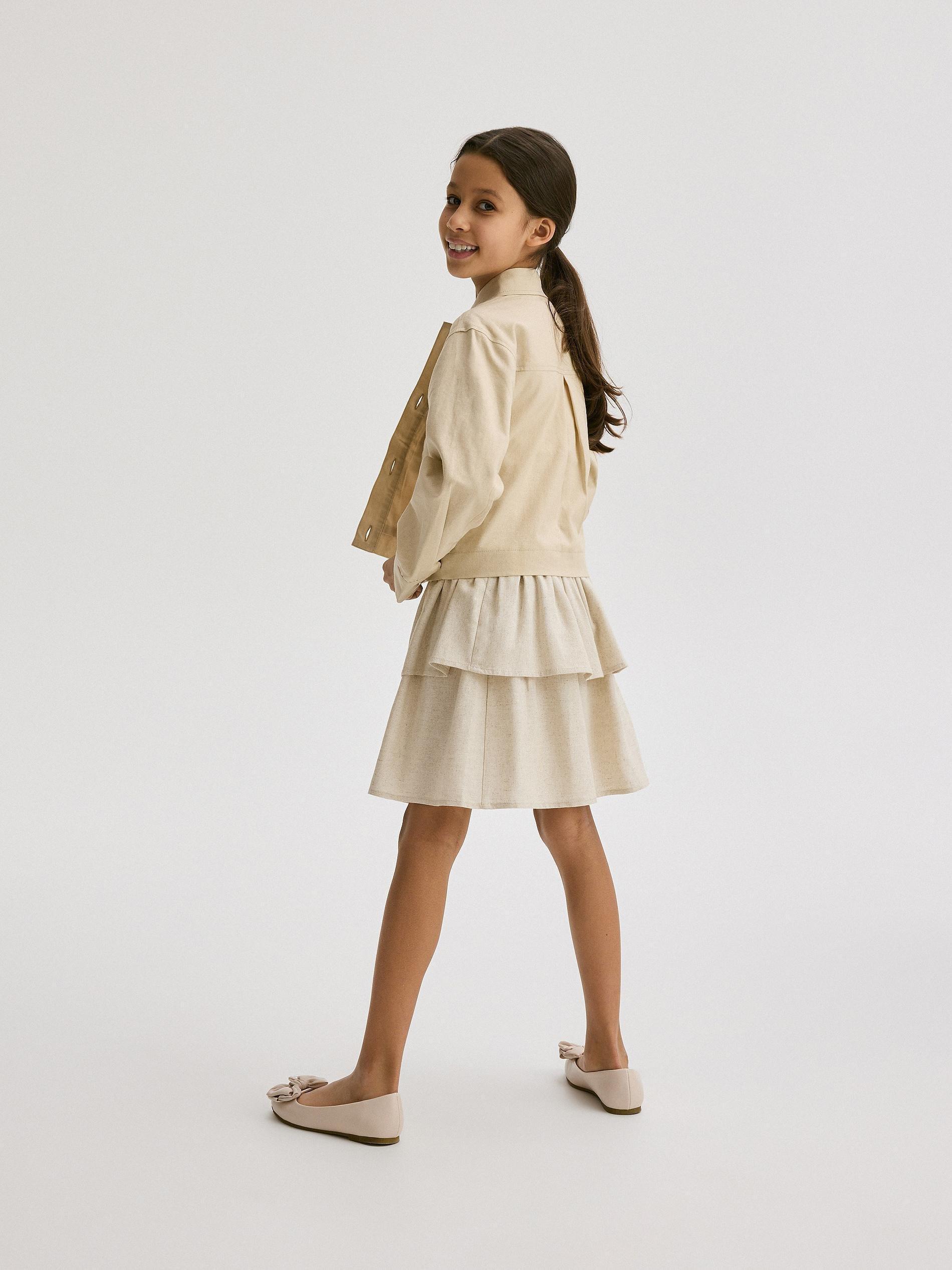 Beige Ruffle Skirt, , large image number 3