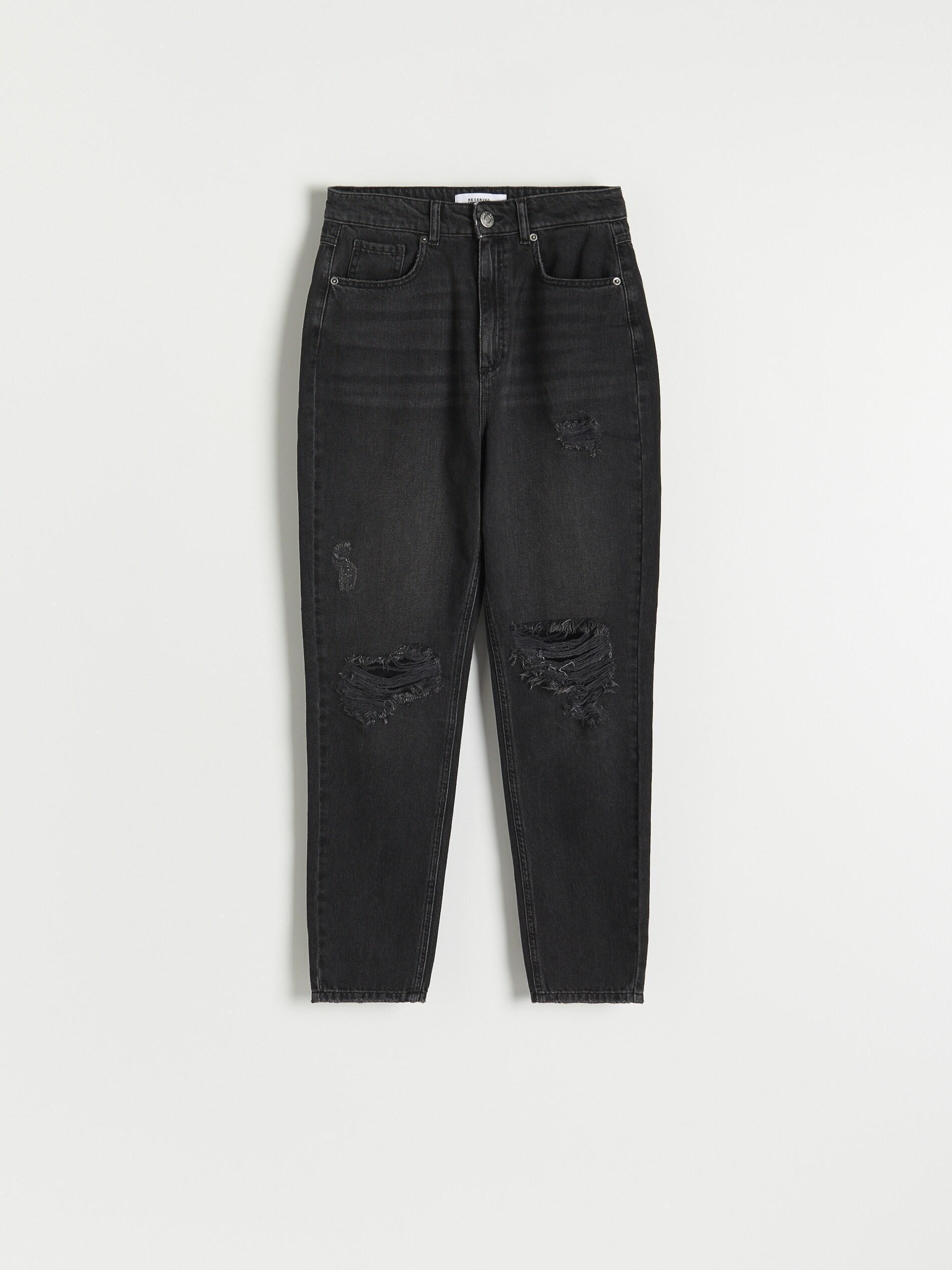 Black Ripped Mom Fit Jeans, , large image number 4