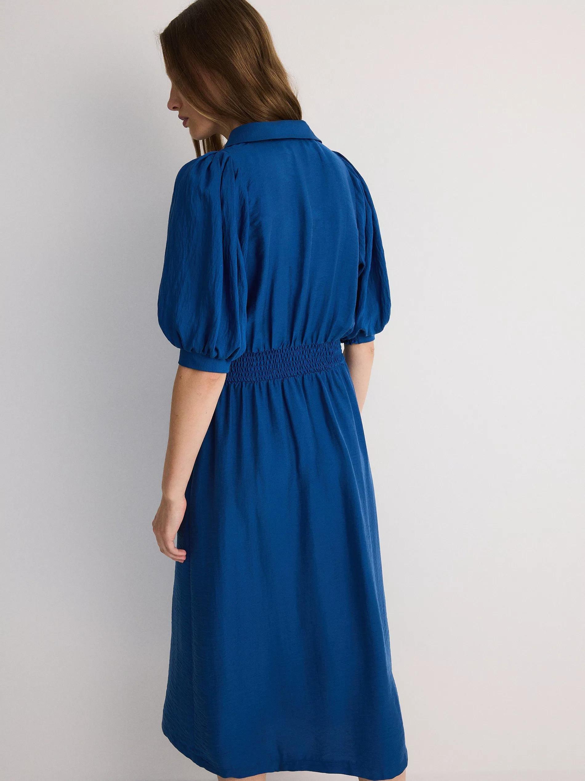 Navy Lyocell Midi Dress, , large image number 3